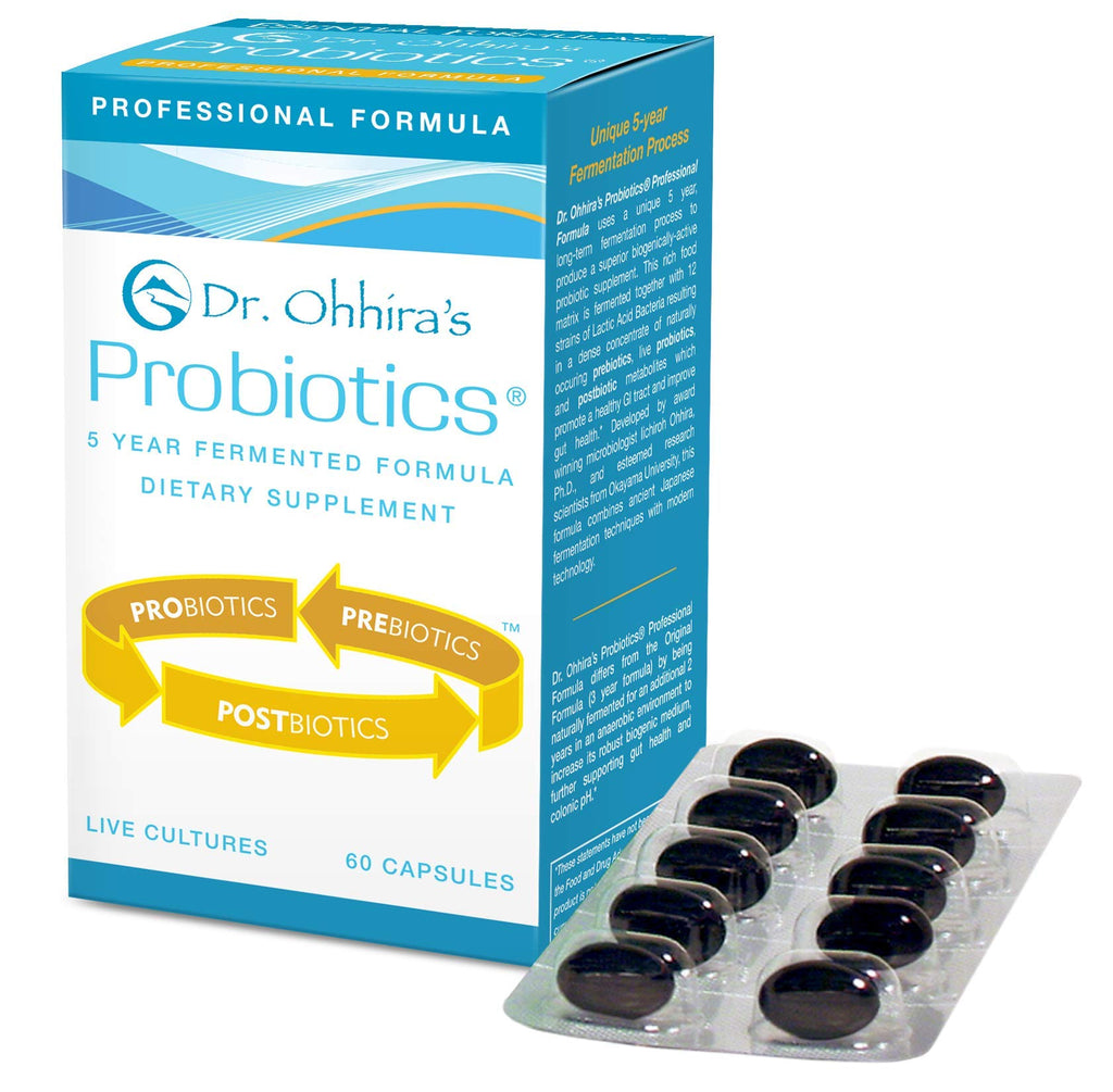 Essential Formulas Dr. Ohhira’s Probiotics Professional Formula with 5 Year Fermented Prebiotics, Live Active Probiotics and The only Product with Postbiotic Metabolites, 60 Capsules Essential Formulas Au supplements