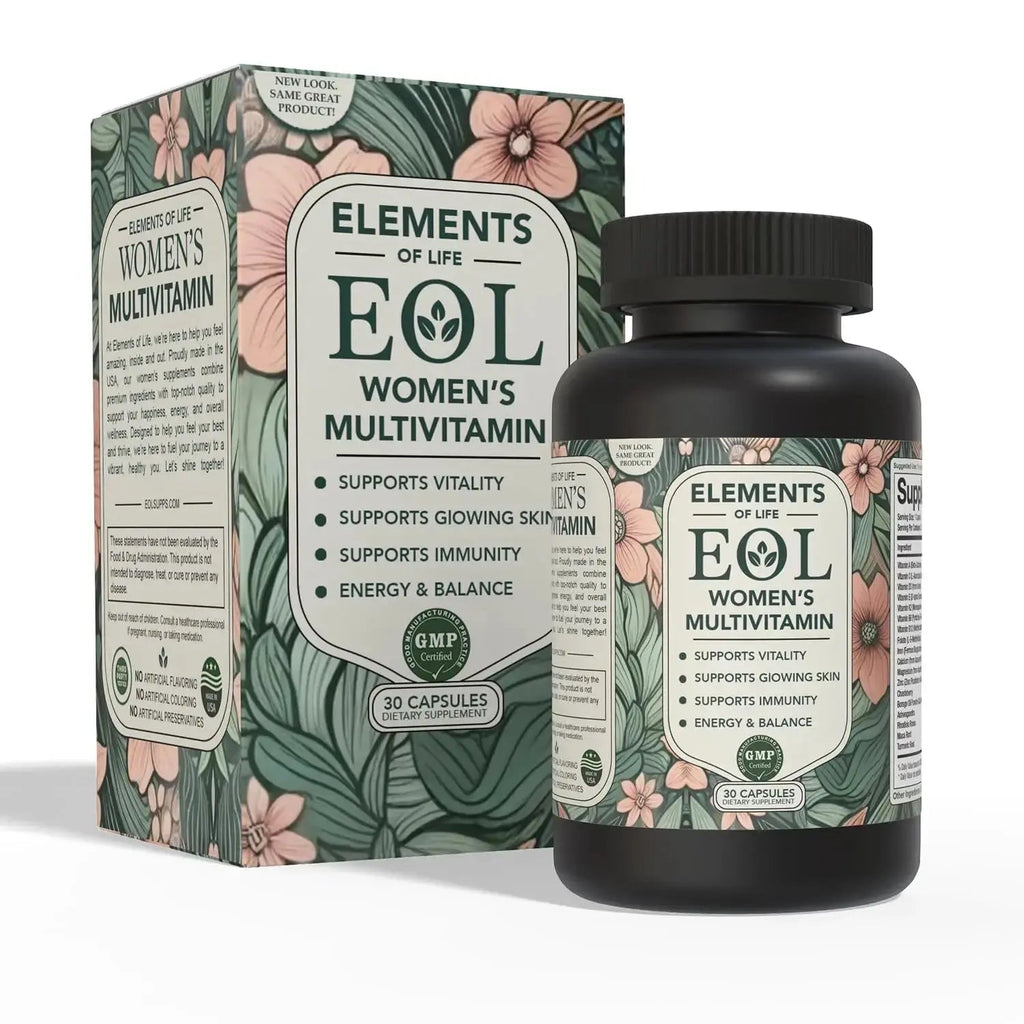 Elements of Life Multivitamin for Women – Daily Women’s Vitamins with MethyFolate, Organic Ingredients & Natural Supplements for Energy Elements of LIfe Au supplements