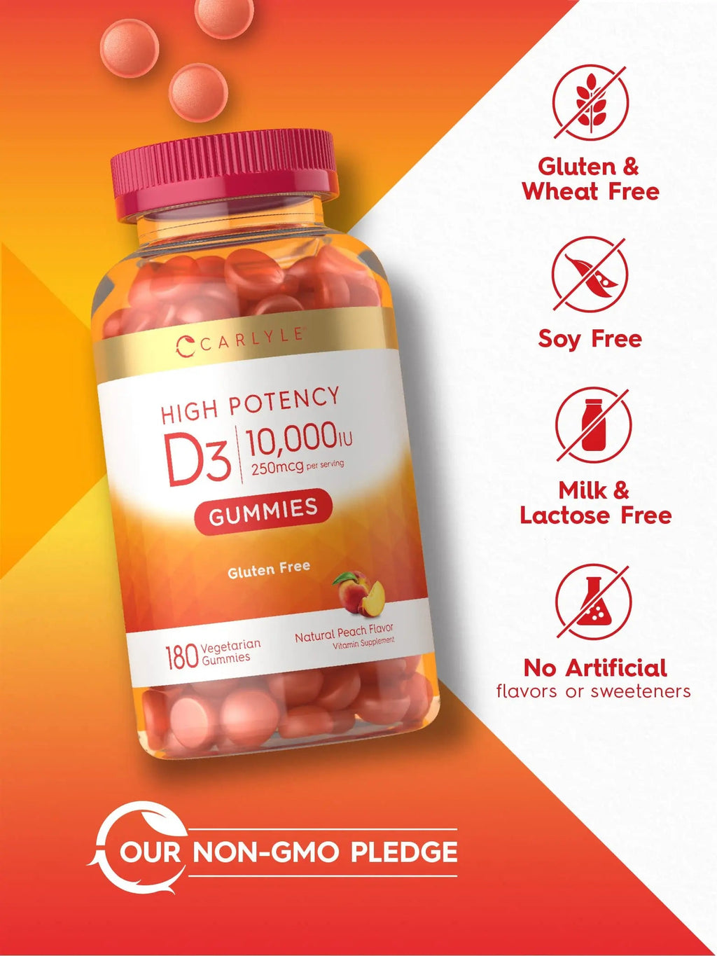 Carlyle Vitamin D3 Gummies | 10,000 iu | 180 Count | Vegetarian, Non-GMO Carlyle Au supplements