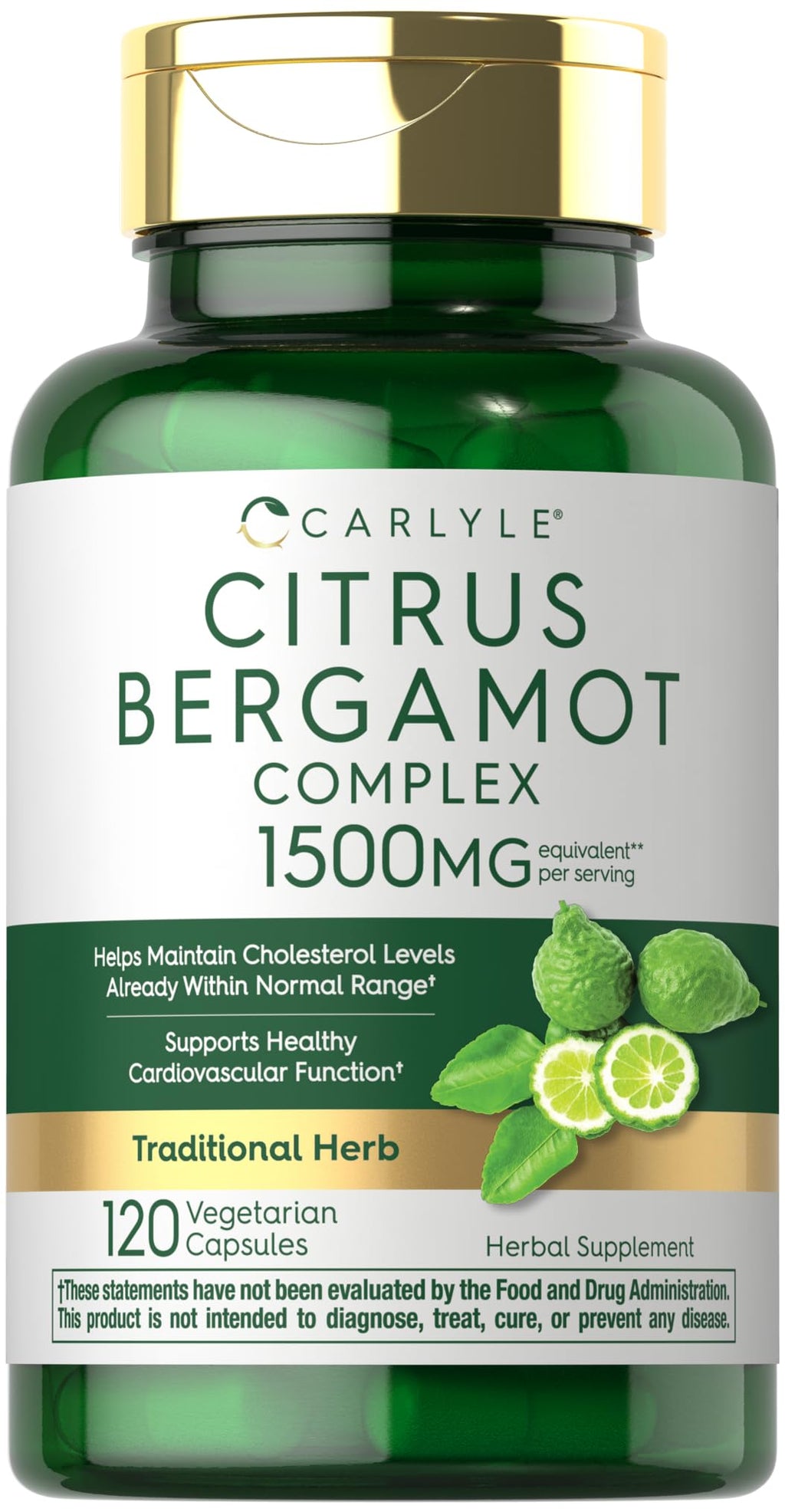 Carlyle Citrus Bergamot Supplement | Extract Complex | 120 Capsules | Non-GMO, Gluten Free