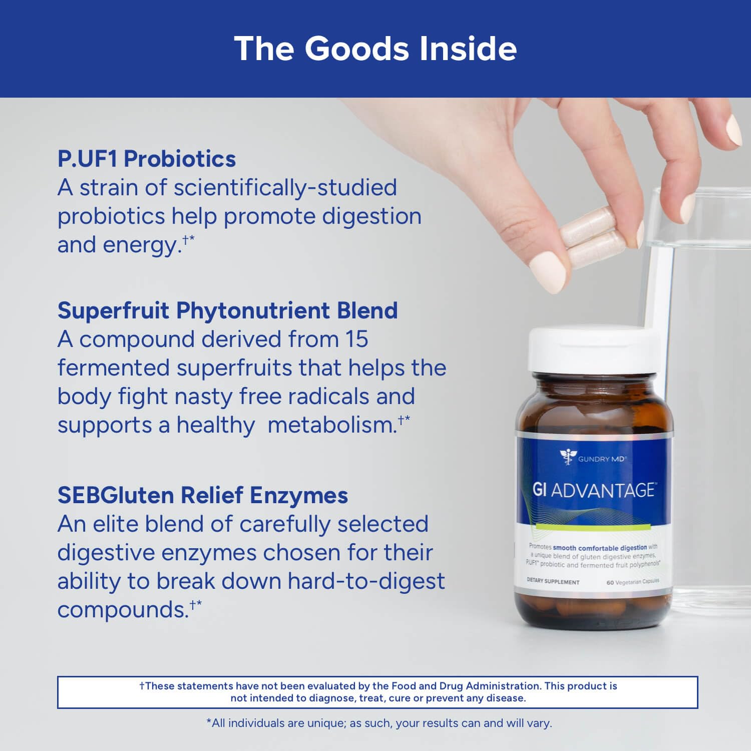 Gundry MD GI Advantage Gut Supplement with Probiotics, Digestive Enzymes, and Superfruit Extracts for Strong Metabolism, Energy, Digestion,