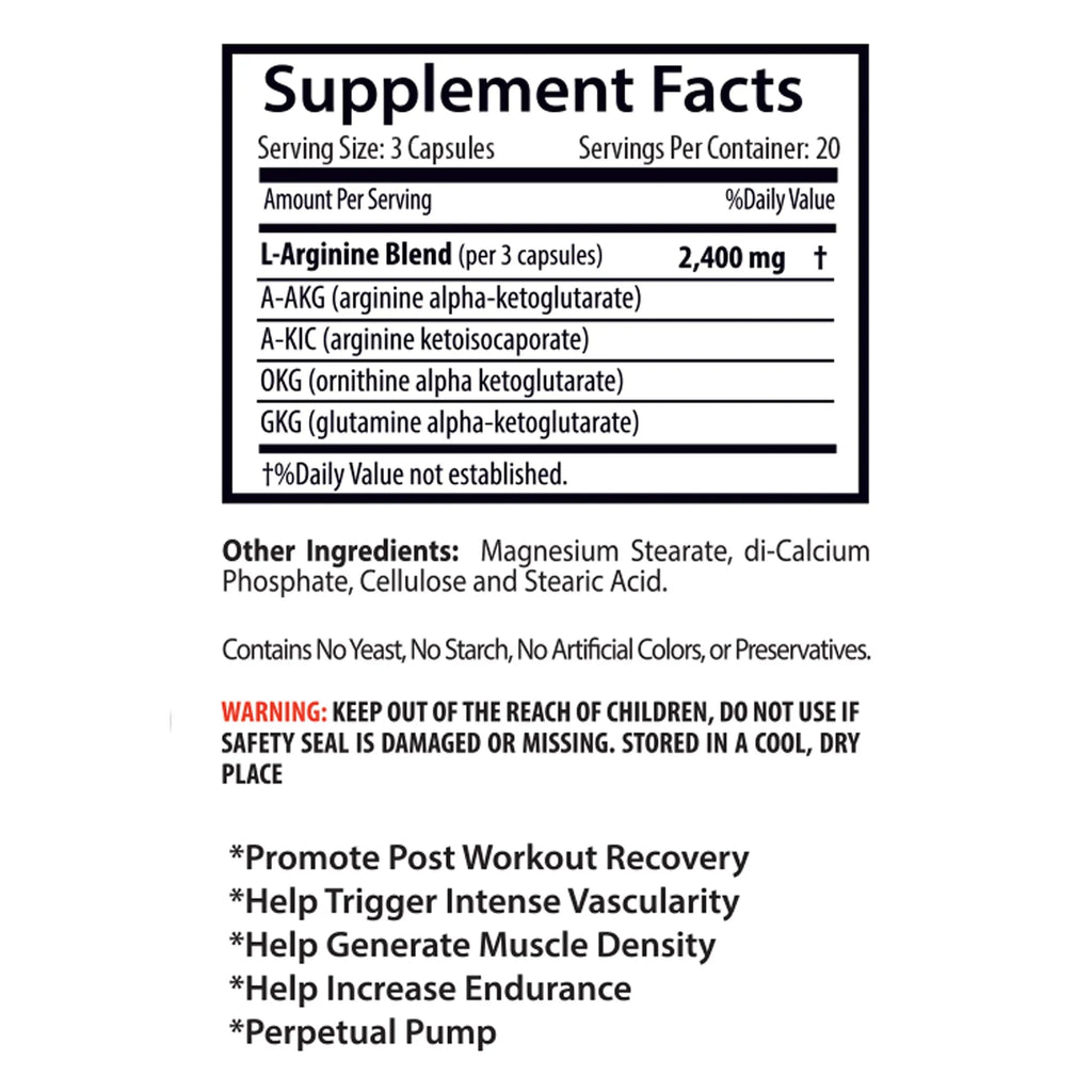 L-arginine Supplement - Nitric Oxide Booster 2400mg - Nitric Oxide Booster - pre Workout Sport Supplements Au supplements
