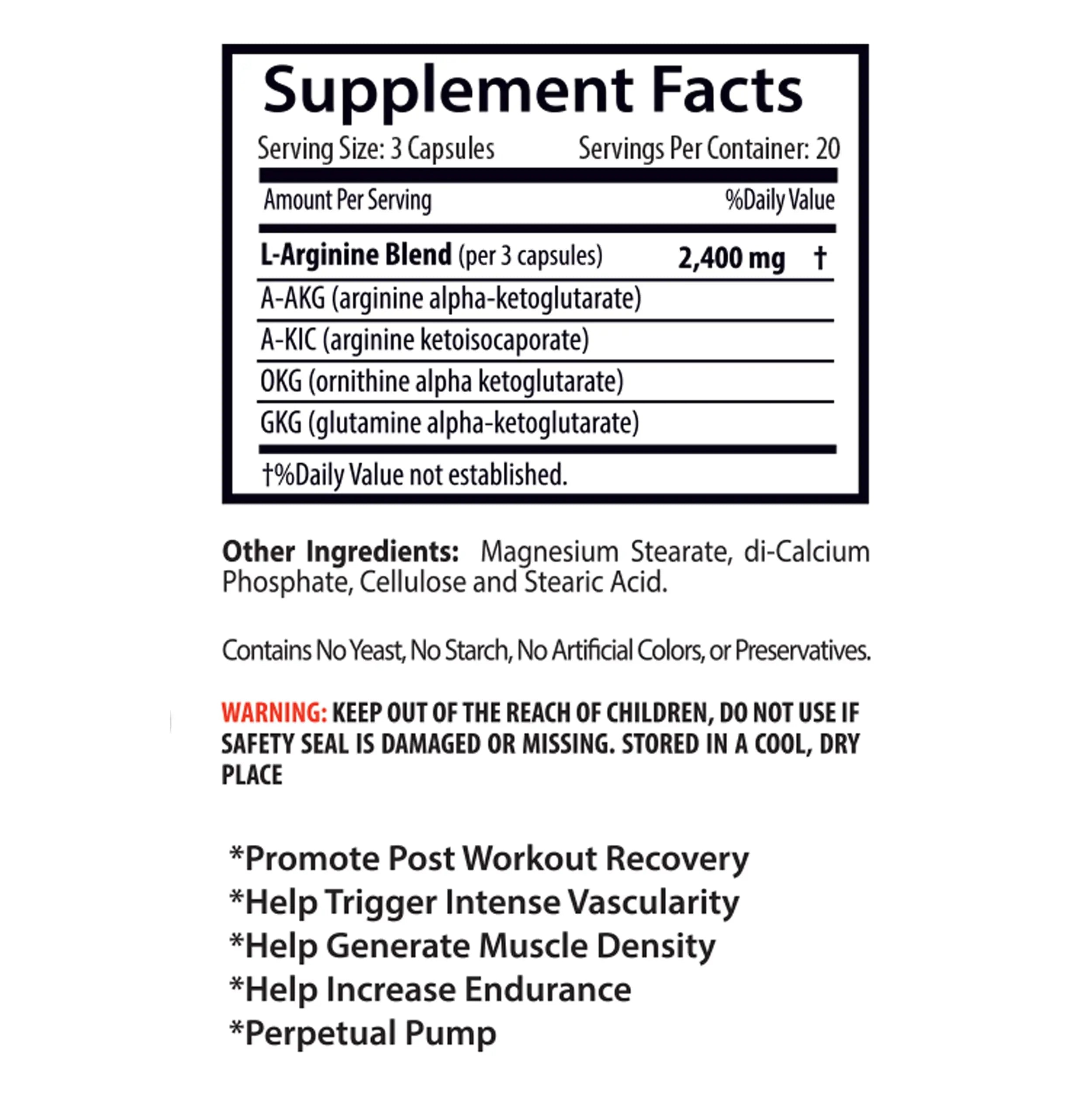 L-arginine Supplement - Nitric Oxide Booster 2400mg - Nitric Oxide Booster - pre Workout Sport Supplements Au supplements