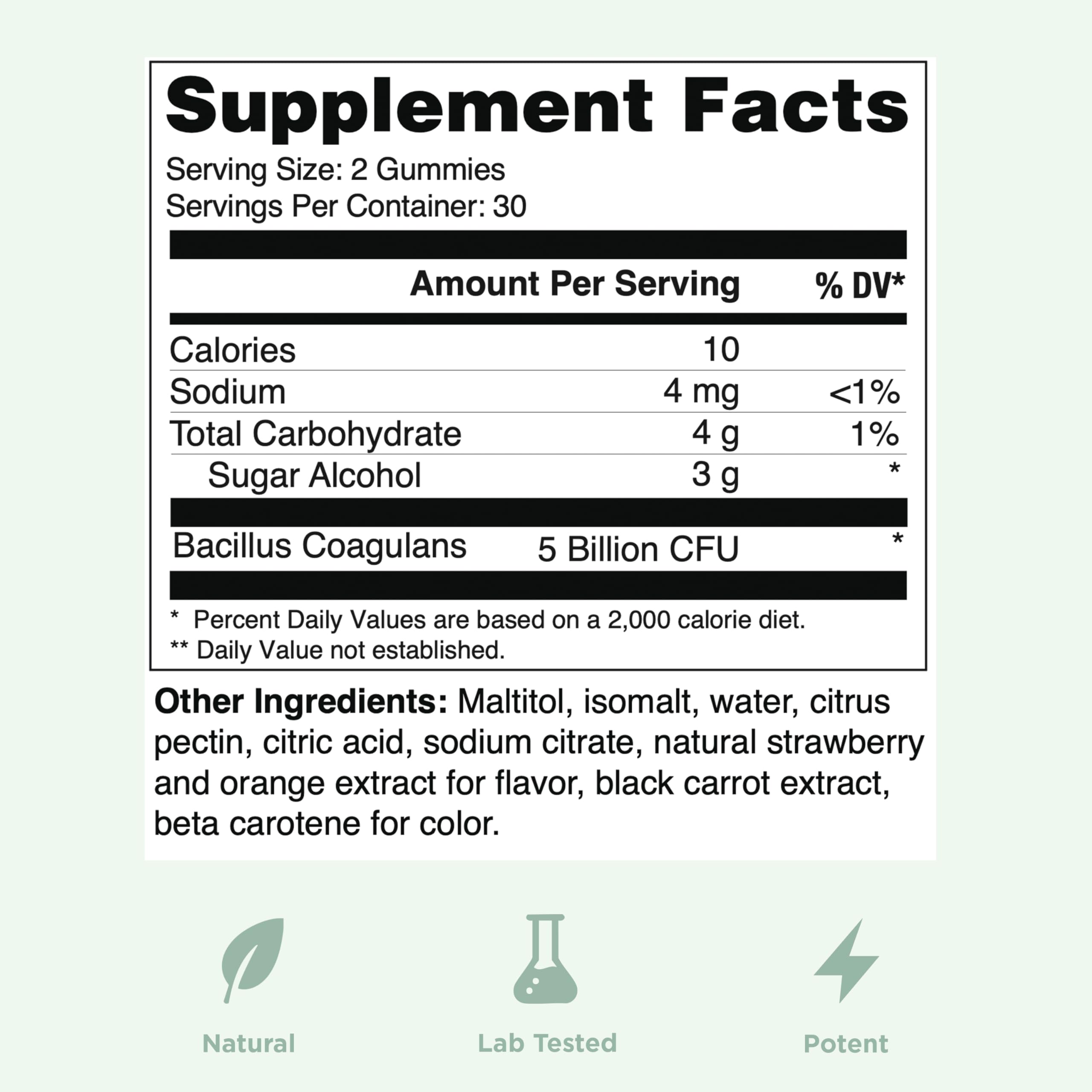 Yuve Natural Sugar Free Probiotic Gummies 5 Billion CFU, Helps with Constipation, Bloating & Leaky Gut - Vegan, Gluten-Free & Non-GMO - 60ct