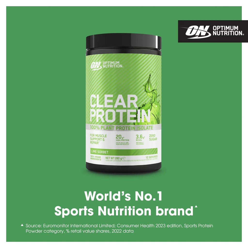 Optimum Nutrition Clear Protein 100% Plant Protein Isolate, Lime Sorbet Optimum Nutrition Au supplements