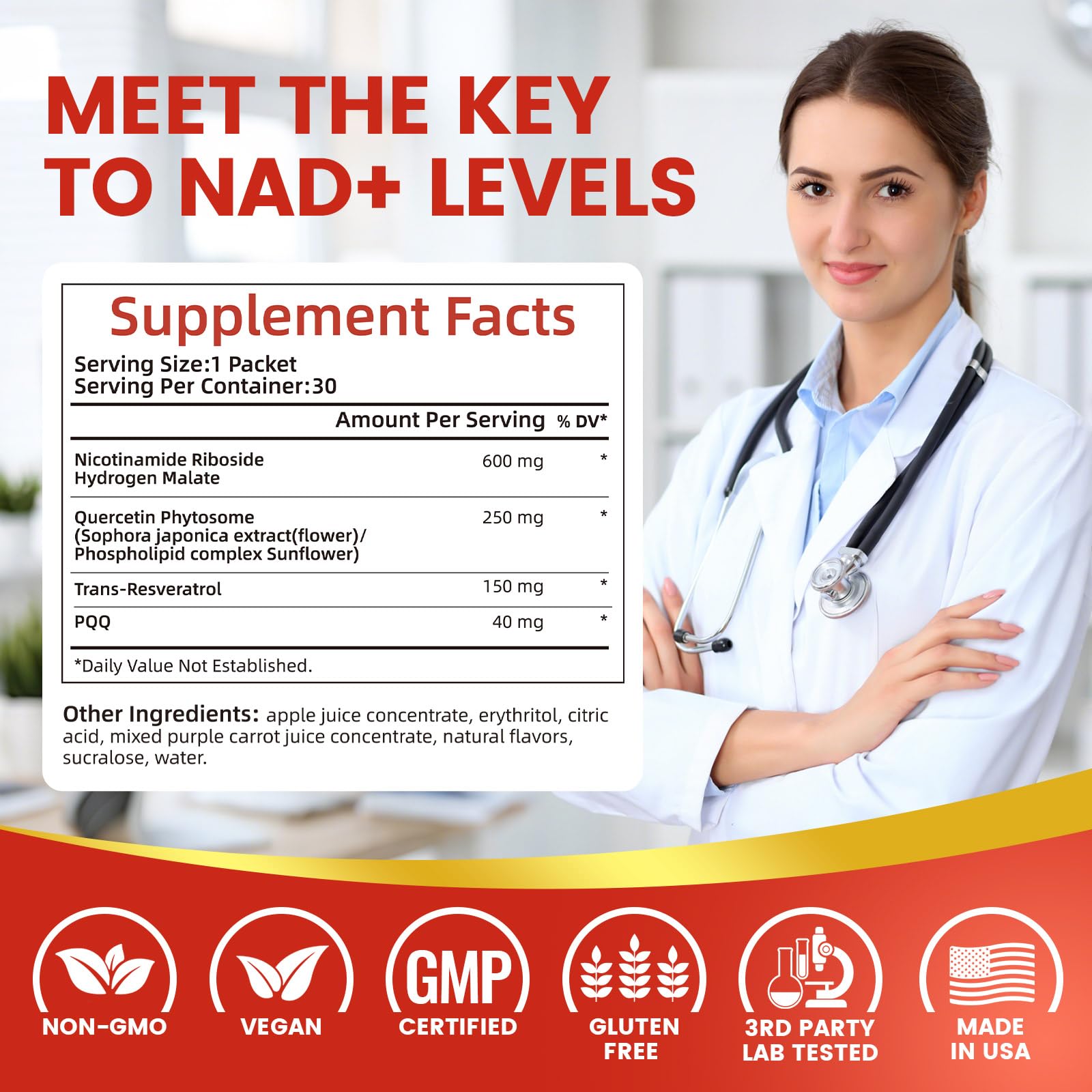 NIUSISE NAD Supplement, NAD+ Liquid, 1000mg Enhanced Formula with PQQ, Nicotinamide Riboside & Resveratrol, Advanced Anti-Aging Support for Men & Women, Sustained Energy, Vitality Boost (30 Packets) NIUSISE Au supplements