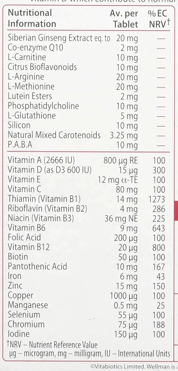 Wellman 4 X 50+ 30 Tablets Wellman Au supplements