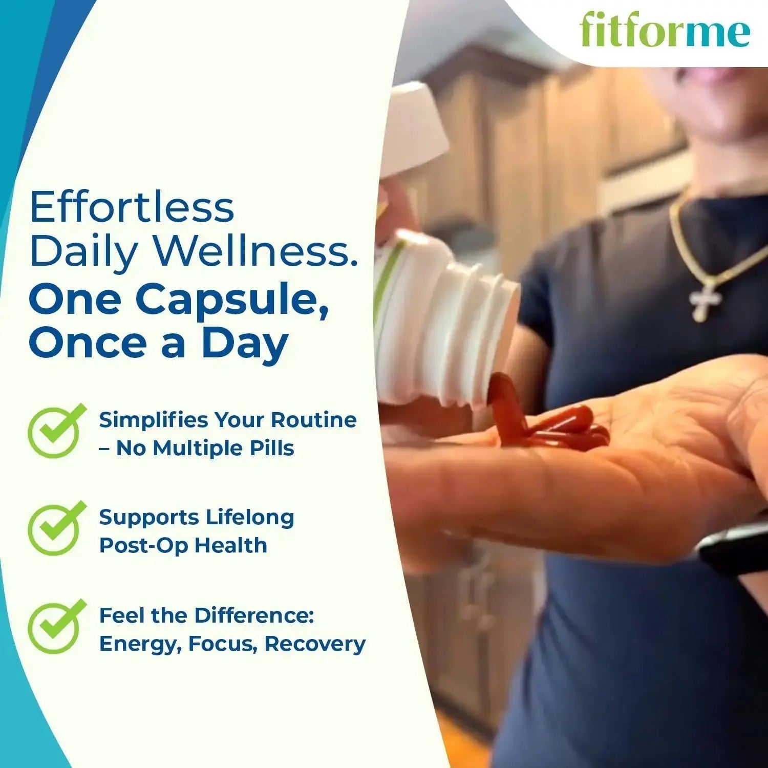 FitForMe Bariatric Multivitamin, Tailored for Gastric Sleeve Surgery – One-a-Day Capsule, 30-Day Supply, Easy-to-Swallow WLS Optimum Capsule FitForMe Au supplements