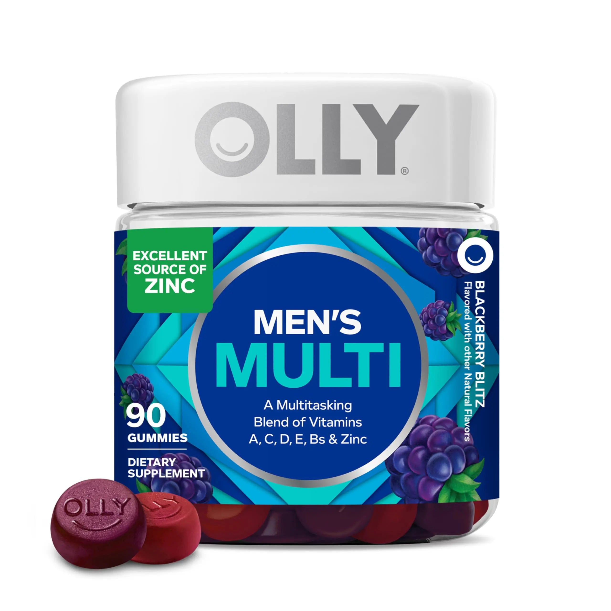 OLLY Men's Multivitamin Gummy, Vitamins A, C, D, E, B, Zinc, Blackberry Flavor, 45 Day Supply - 90 Count OLLY Au supplements