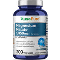 NusaPure Magnesium Malate 1350mg 200 Veggie Capsules (Vegan, Non-GMO, Vegan) NusaPure Au supplements