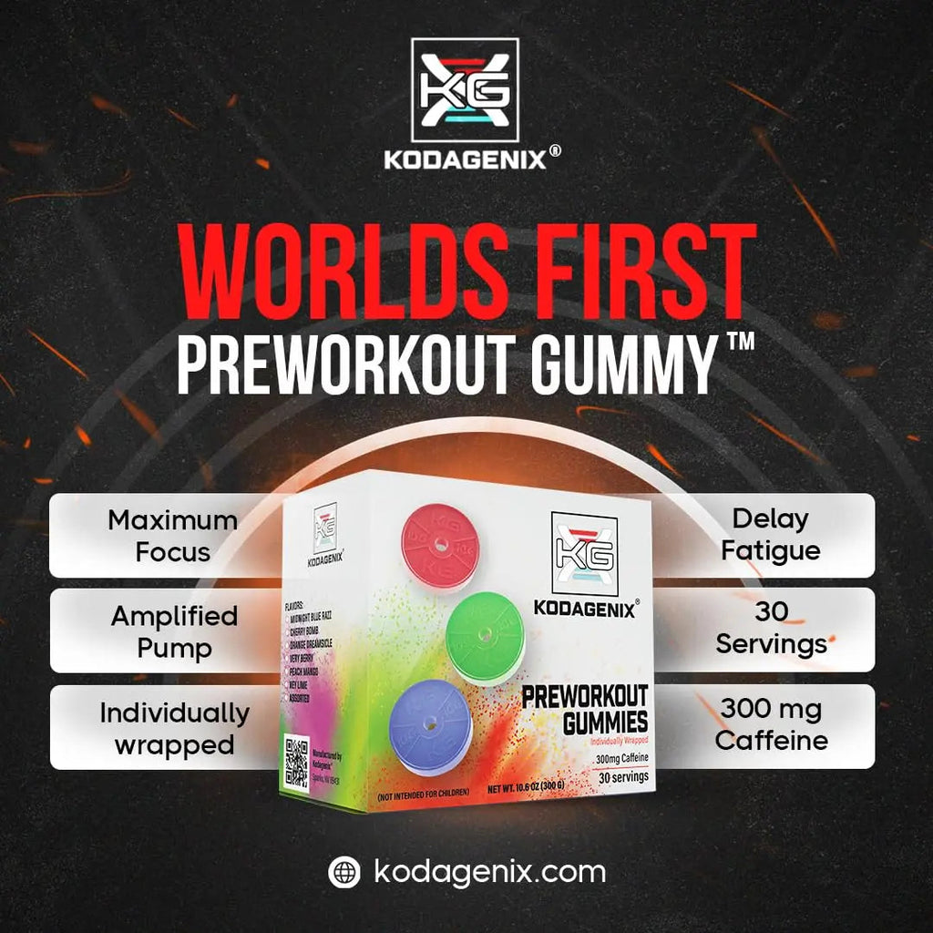 Kodagenix Pre Workout Gummies for Men and Women with Caffeine, L-Citrulline and Beta Kodagenix Au supplements