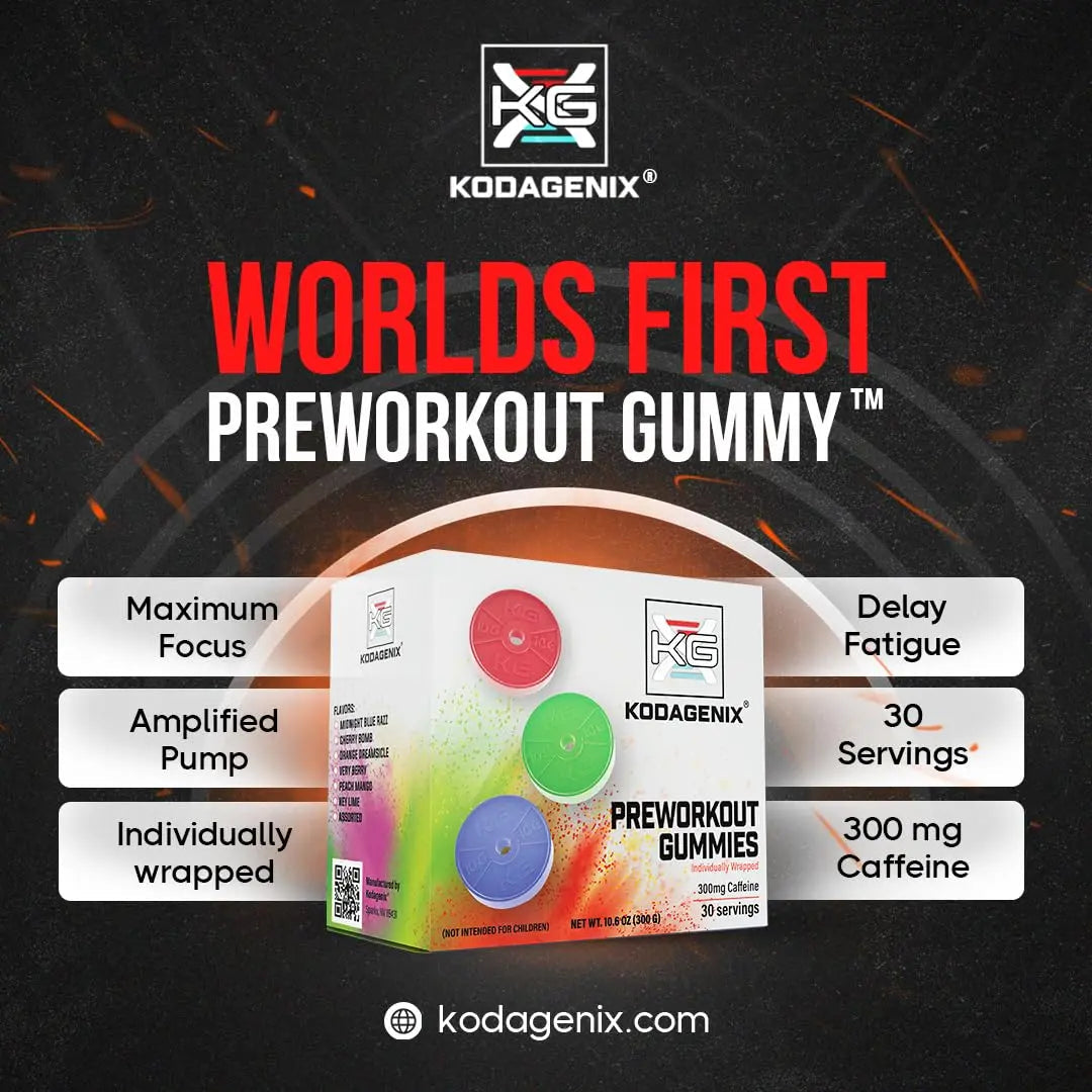 Kodagenix Pre Workout Gummies for Men and Women with Caffeine, L-Citrulline and Beta Kodagenix Au supplements