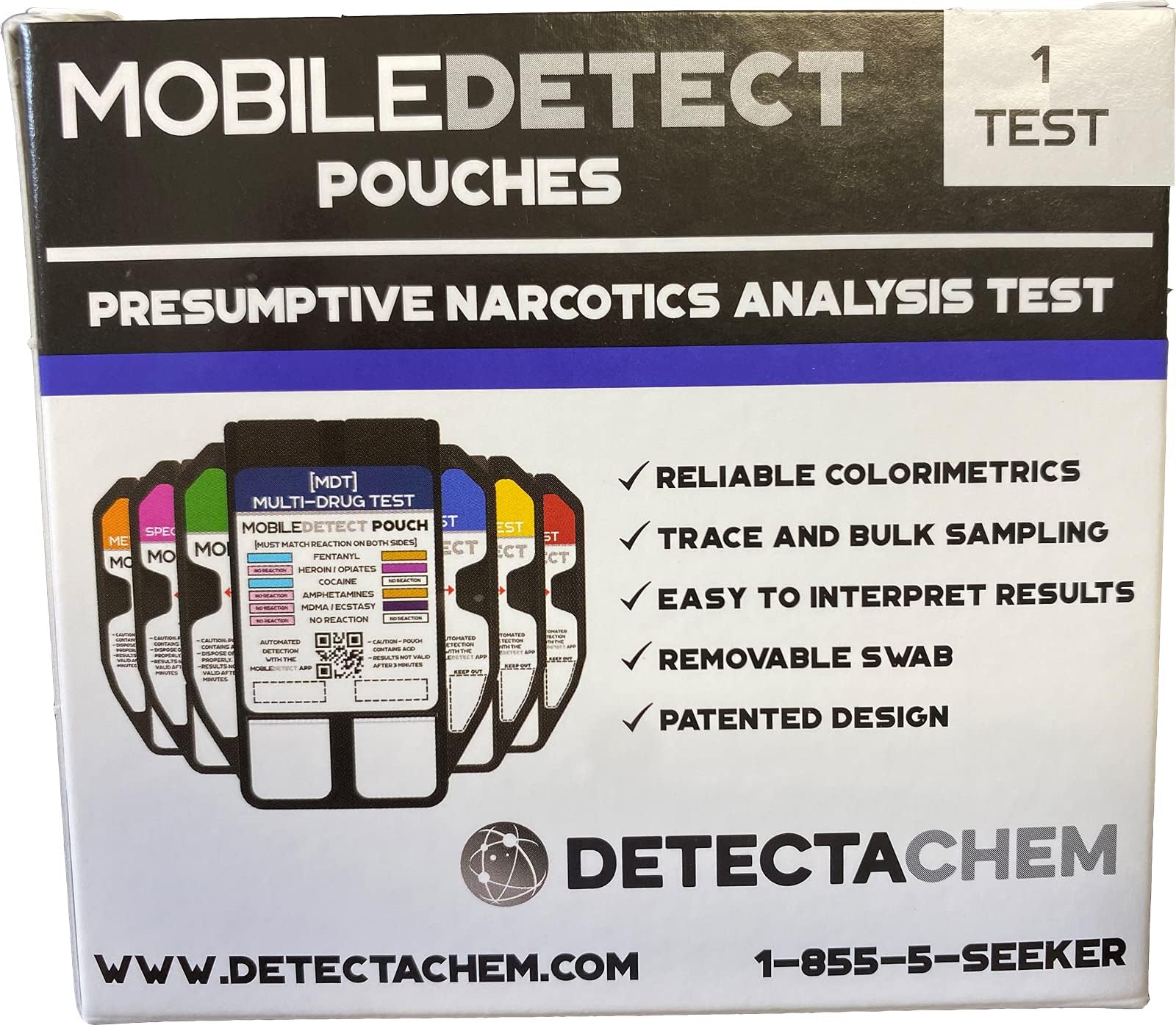 MobileDetect Pouch Residue Detection Multi-Drug Test Kit - Rapid Surface Residue Detector MobileDetect Pouch Au supplements
