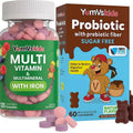 YUM-V'S Probiotics & Multivitamin Bundle for Kids – Probiotic with Prebiotic Fiber Chocolate Bears + Multivitamin & Multimineral with Iron Chewables – Digestive, Immune & Overall Health Support YUM-V'S Au supplements