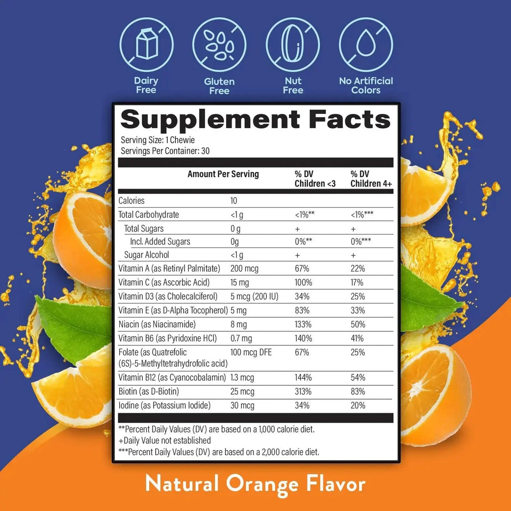 OmegaVia Sugar Free Kids Multivitamin Chewies - Daily Chewable Gummy Vitamins for Kids 3+ OmegaVia Au supplements
