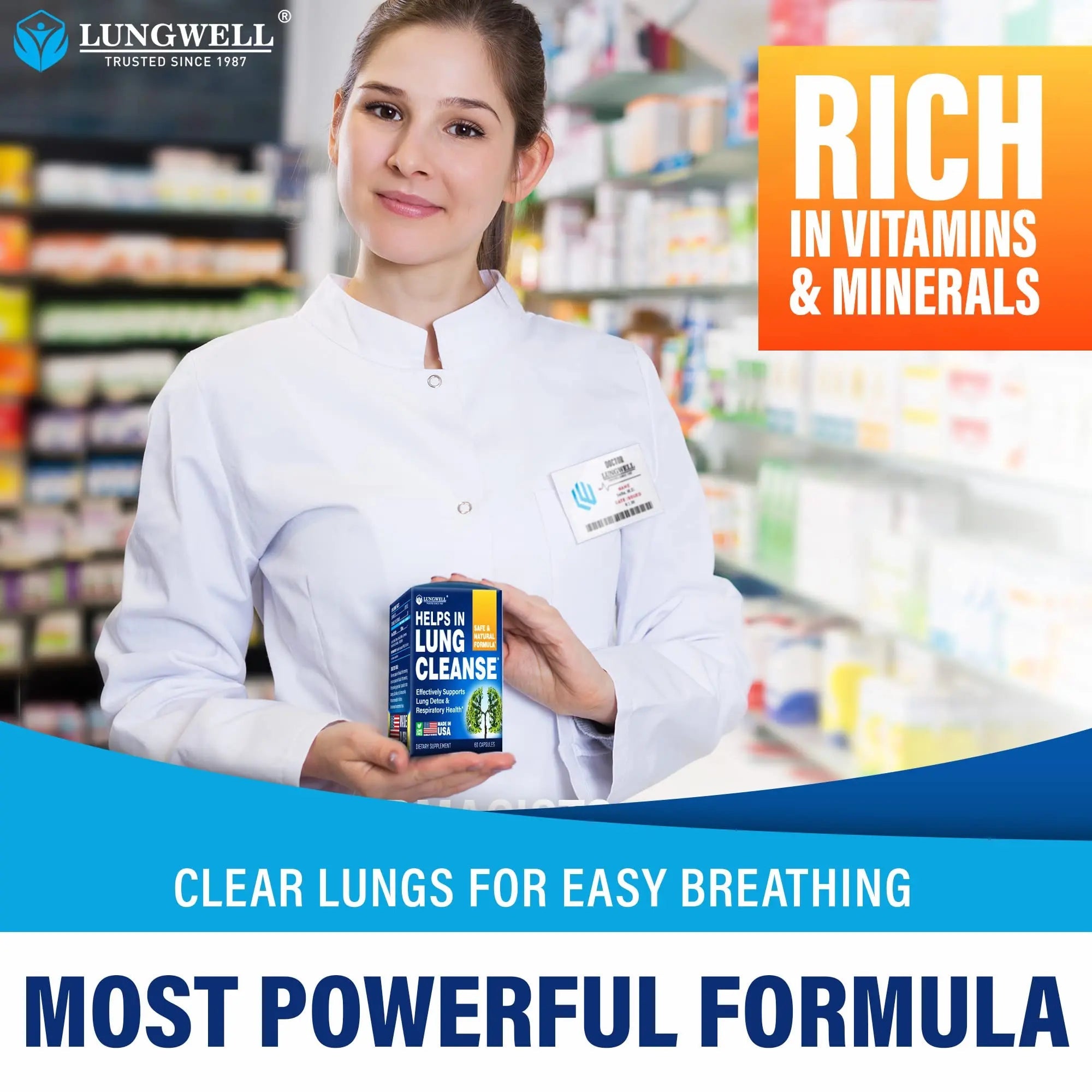 LUNGWELL Quit Smoking Aid - Made in USA - Helps to Clear Lungs & Stop LUNGWELL Au supplements