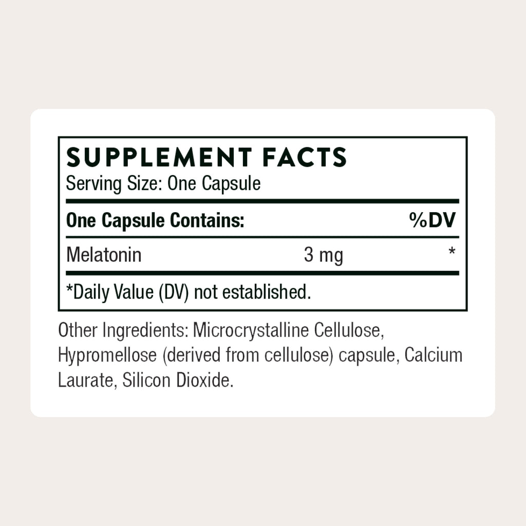 THORNE - Melaton-3 - 3mg Melatonin Supplement - Supports Normal Circadian Rhythms, Restful Sleep & Relaxation* - NSF Certified for Sport - 60 Capsules THORNE Au supplements