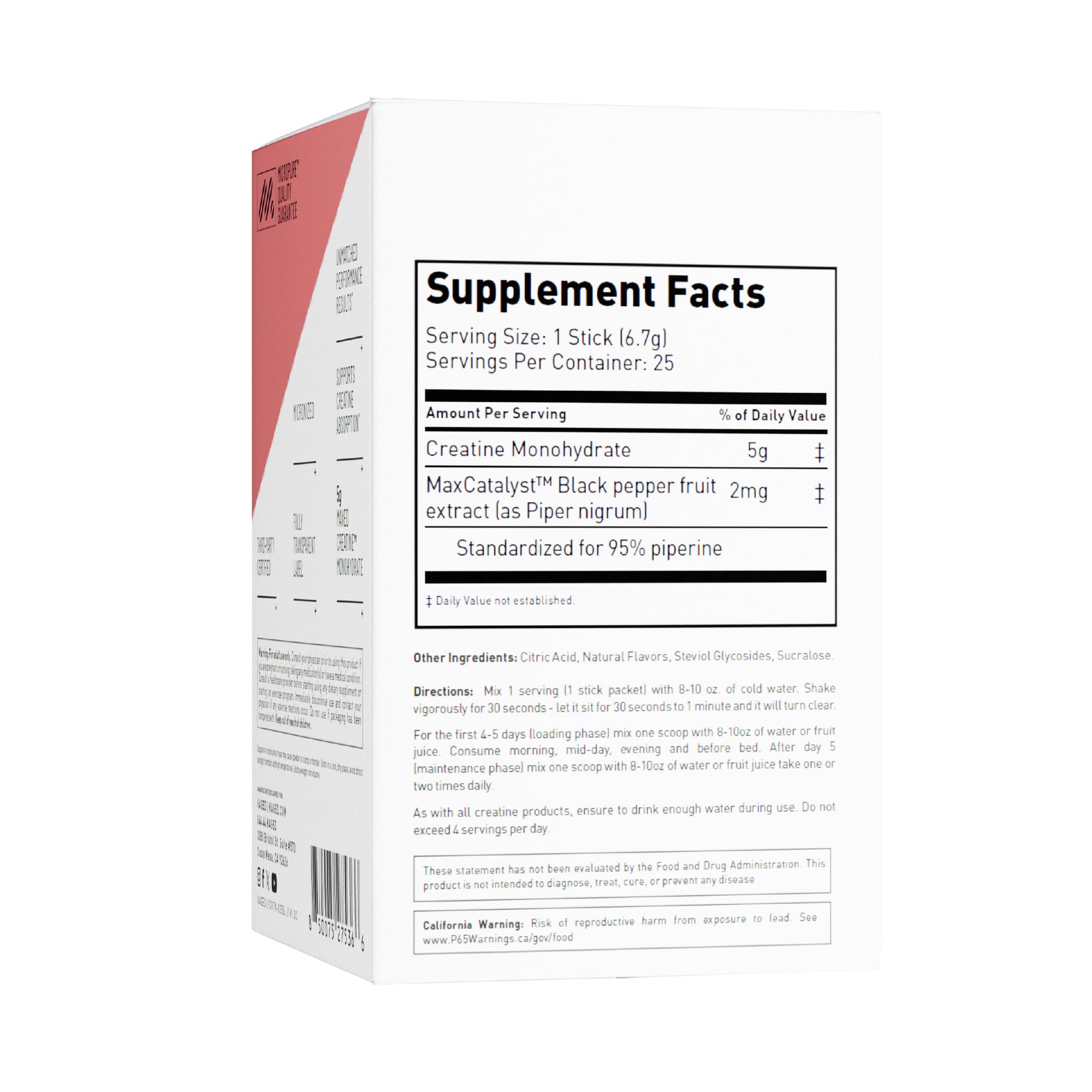 Kaged Creatine Monohydrate + Max Absorption Technology | Micronized Powder Stick Packs | Strawberry Lemonade | Muscle Building & Recovery | Brain Health
