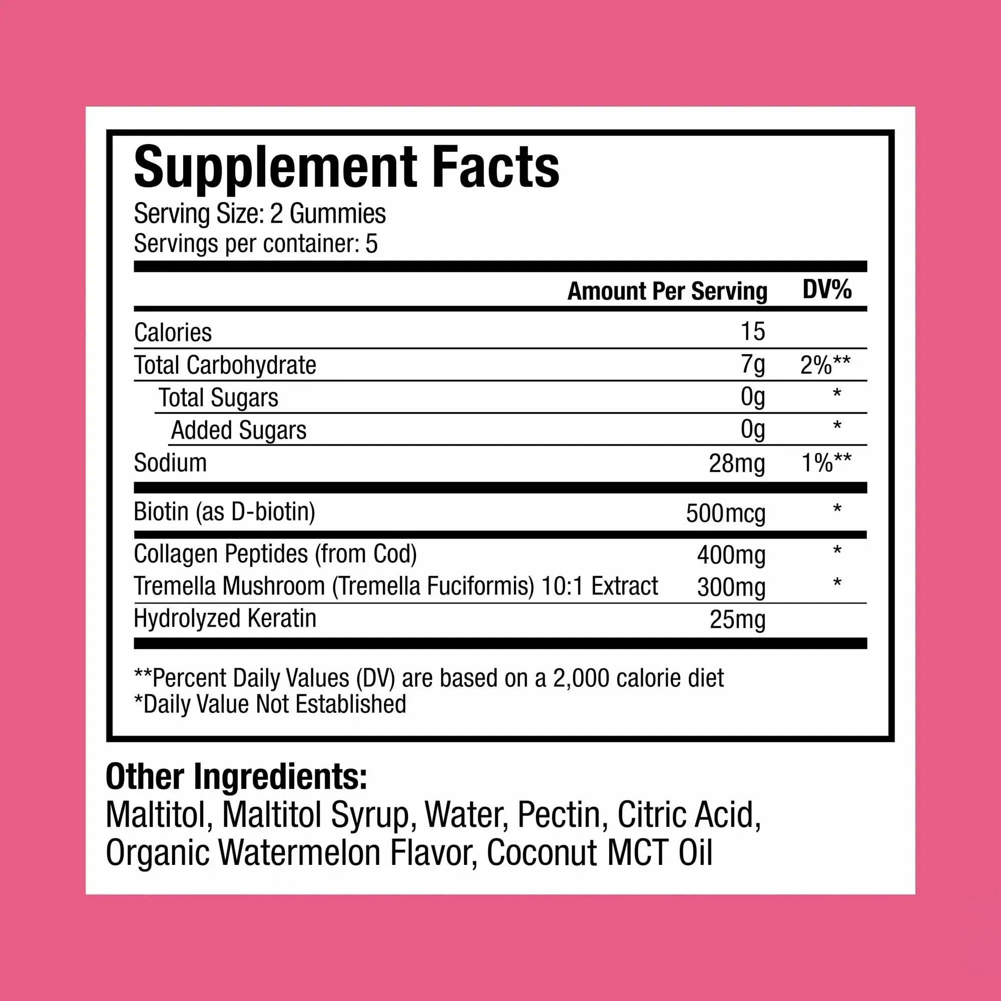 Plant People WonderBeauty Hair, Skin & Nails Rejuvenation Gummies with Tremella Mushroom, Marine Collagen Peptides, Keratin, & Biotin Plant People Au supplements