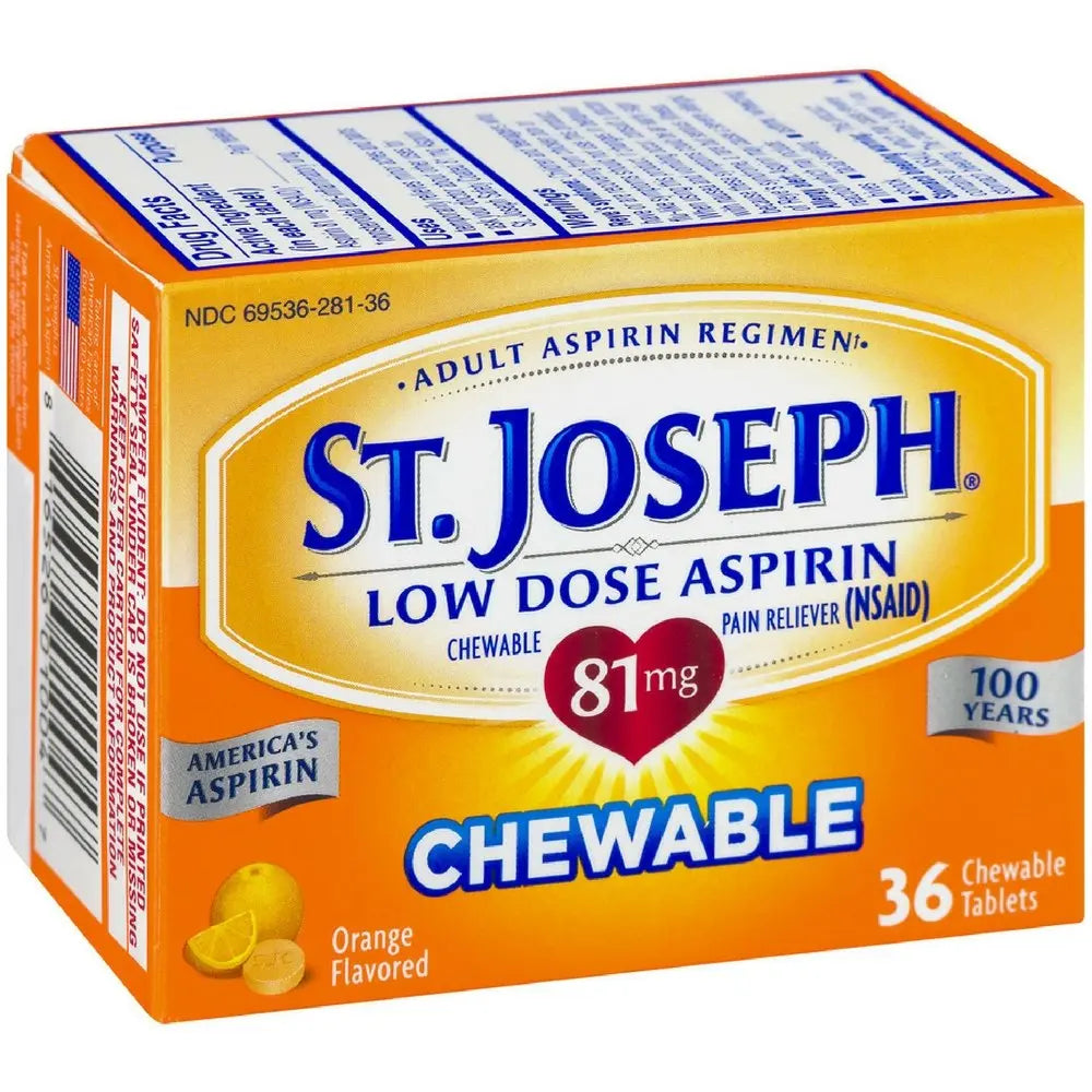 St. Joseph Orange Chewable 81mg Aspirin, 36 Tablets St. Joseph Au supplements