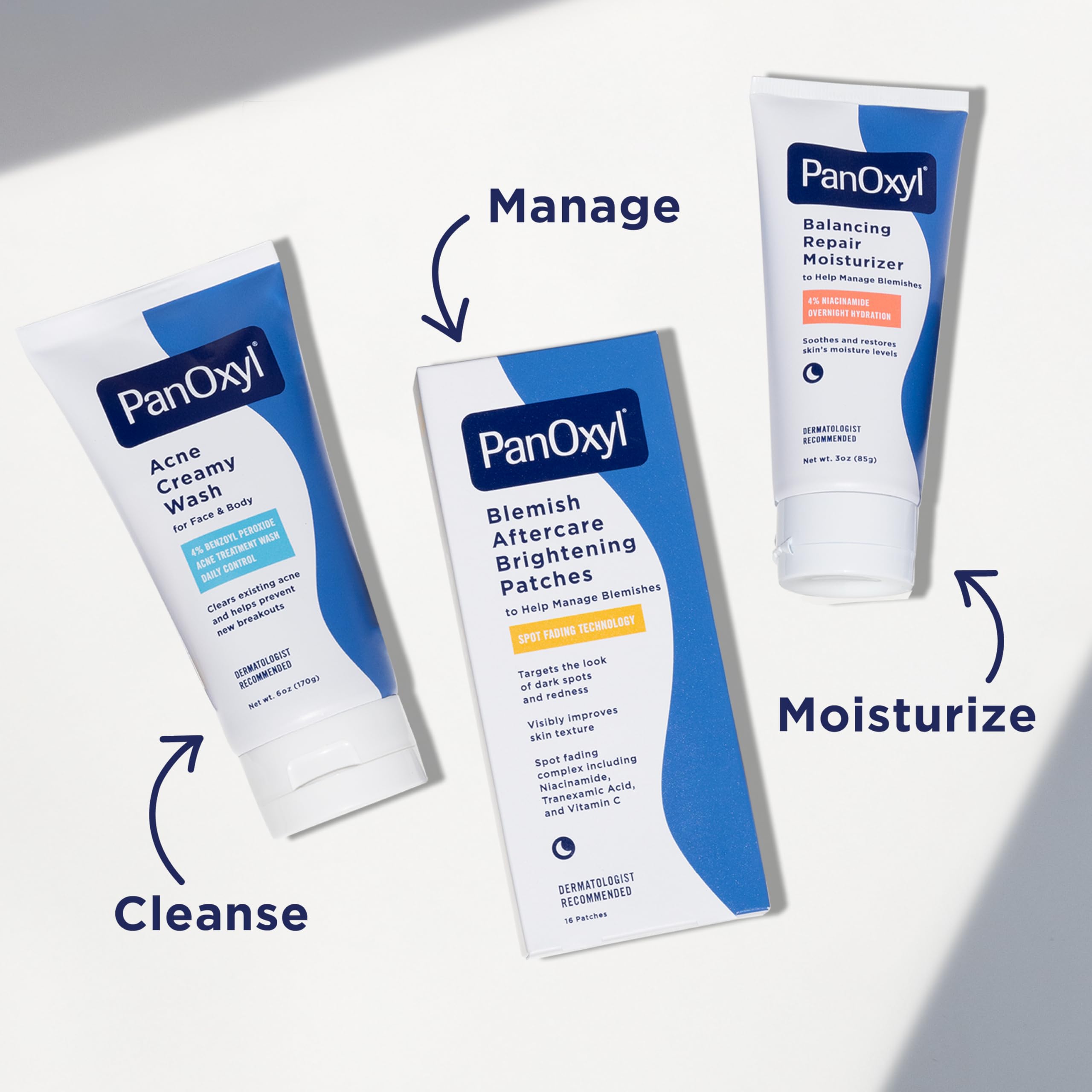 PanOxyl PM Balancing Repair Moisturizer with Niacinamide, Ceramides and Cica, Hydrating Face Moisturizer
