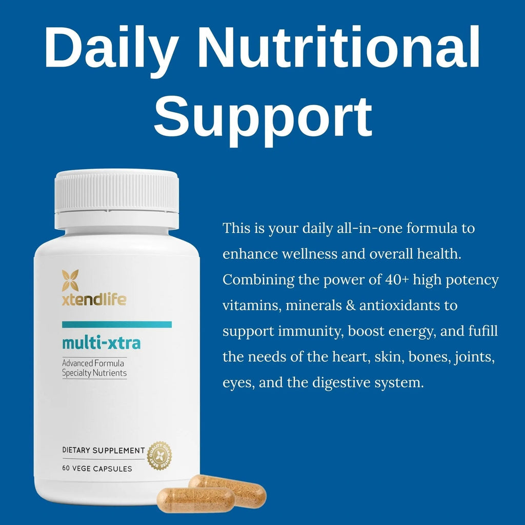 Xtendlife Multi-Xtra Multivitamin for Immune, Heart & Energy Support - 40+ Bioavailable Vitamins, Minerals, Antioxidants & Herbs Xtendlife Au supplements