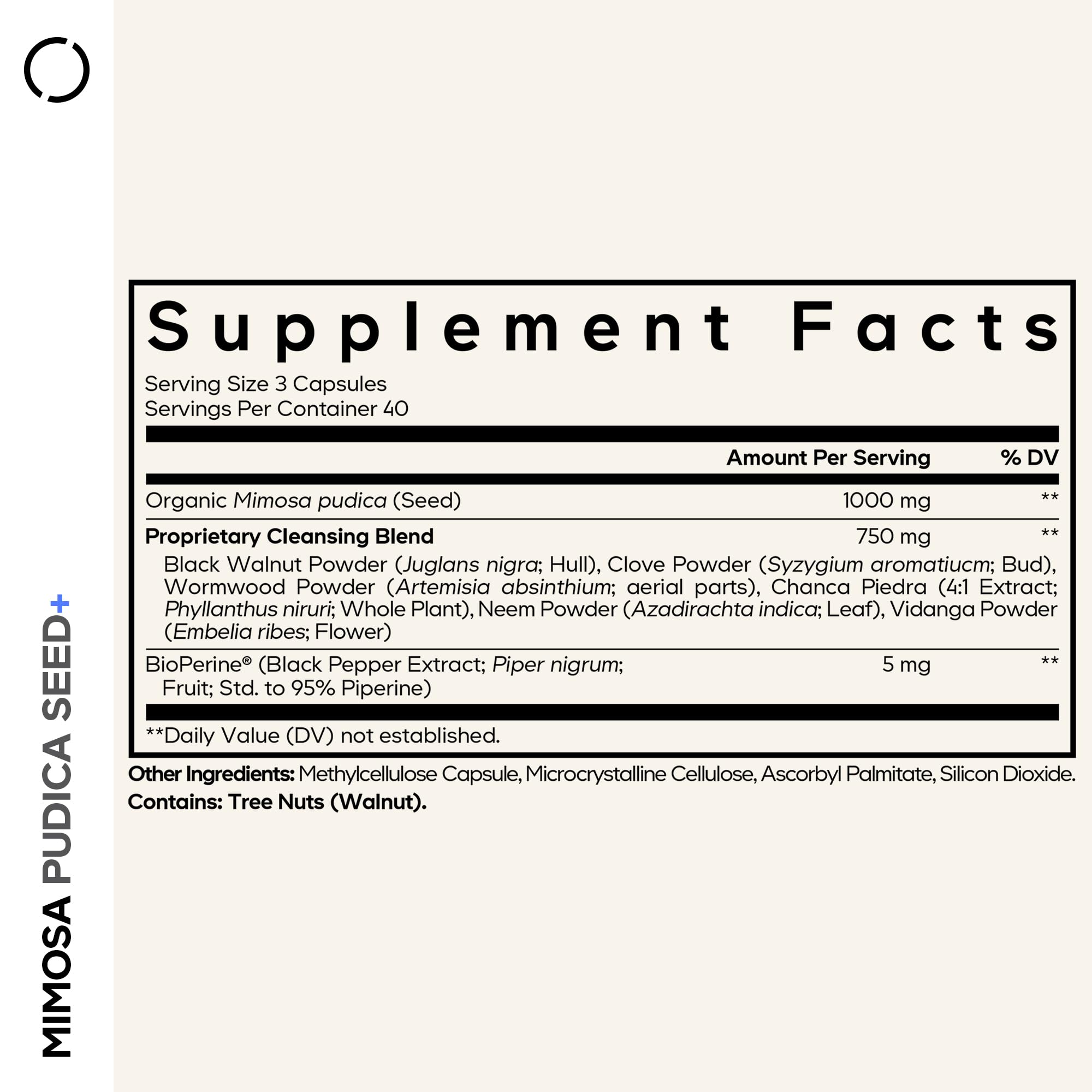 Codeage Organic Mimosa Pudica Seed Capsules - Mimosa Pudica Seeds Supplement - Black Walnut, Cloves, Vidanga, Neem, BioPerine - All in One - Sensitive Plant Pills - Non-GMO & Vegan - 120 Capsules Codeage Au supplements
