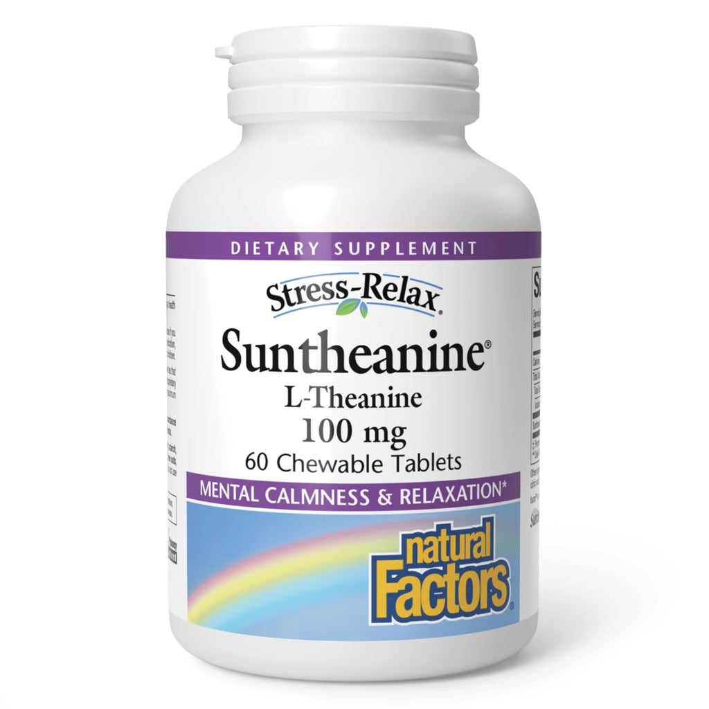 Natural Factors Suntheanine L-Theanine 100 mg - Health Supplement for Calm Outlook - L-Theanine Supplement Supports Relaxing Sleep & Aids Against Drowsiness
