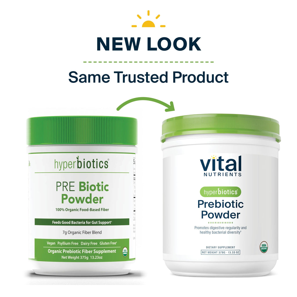 Hyperbiotics Vital Nutrients Organic Prebiotic Fiber Powder | Supports Gut Health and Digestive Regularity | Soluble Fiber Supplement for Women and Men