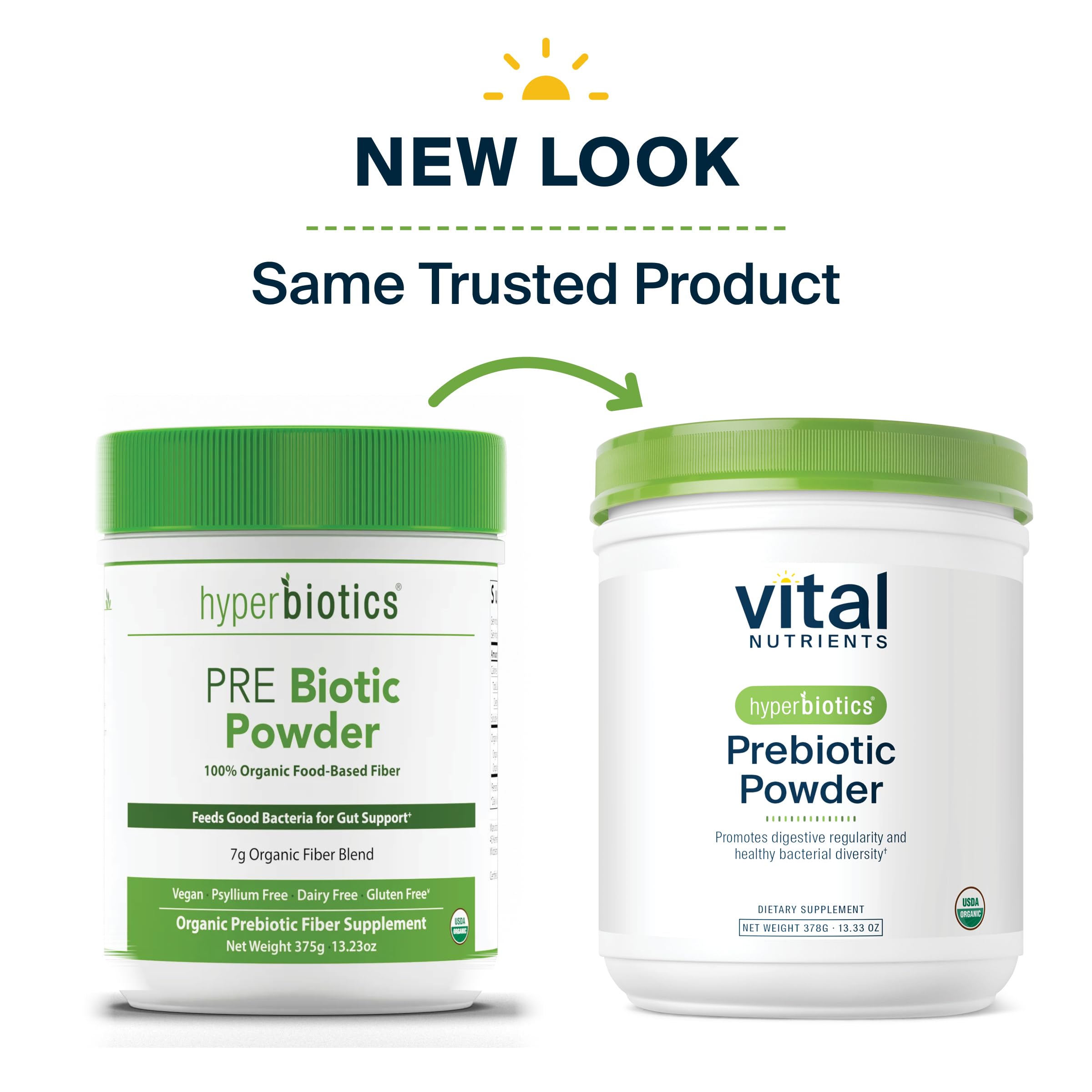 Hyperbiotics Vital Nutrients Organic Prebiotic Fiber Powder | Supports Gut Health and Digestive Regularity | Soluble Fiber Supplement for Women and Men
