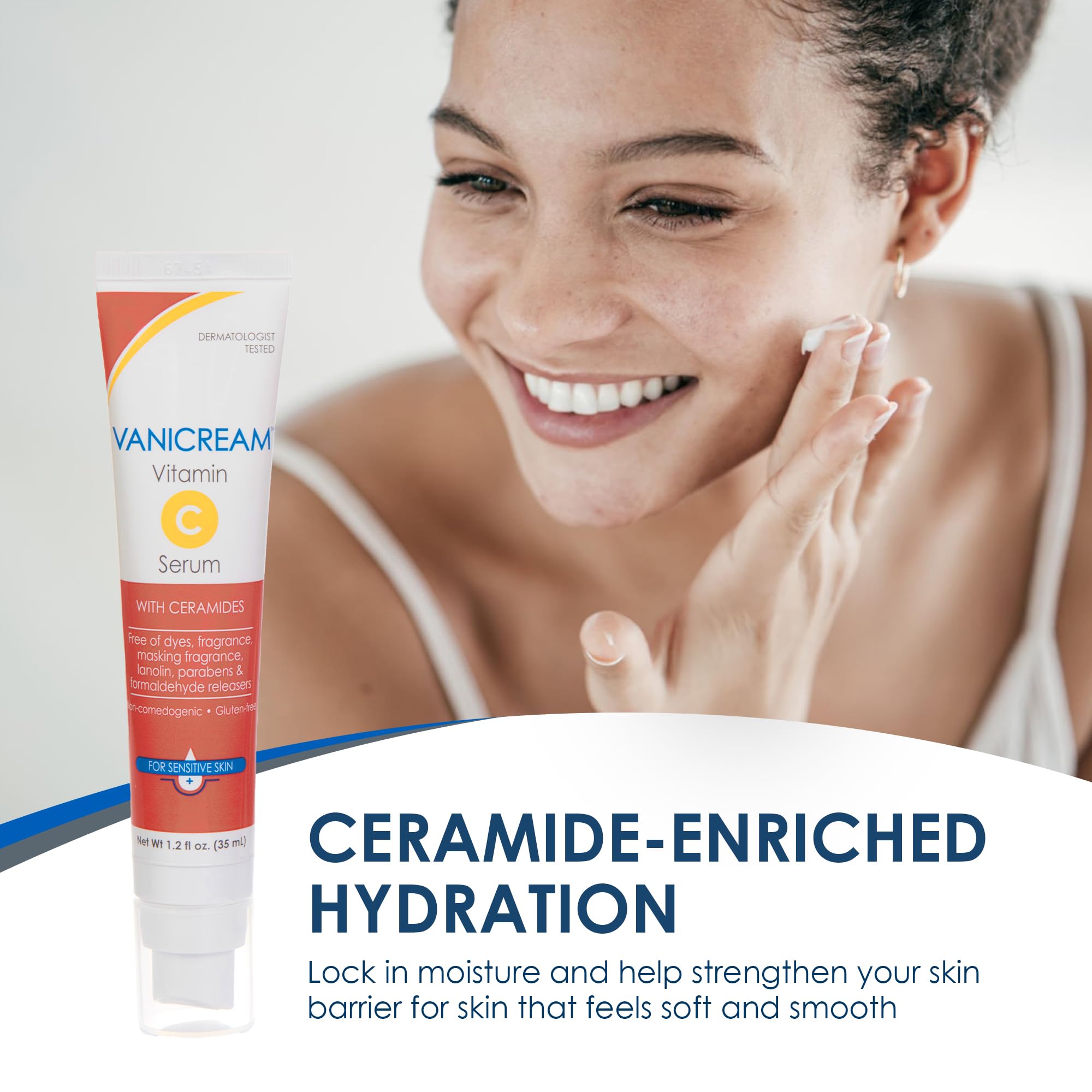 Vanicream Vitamin C Serum, 1.2 Fl Oz, Formulated without Common Irritants for Sensitive Skin, Milky and Lightweight Brightening Serum,