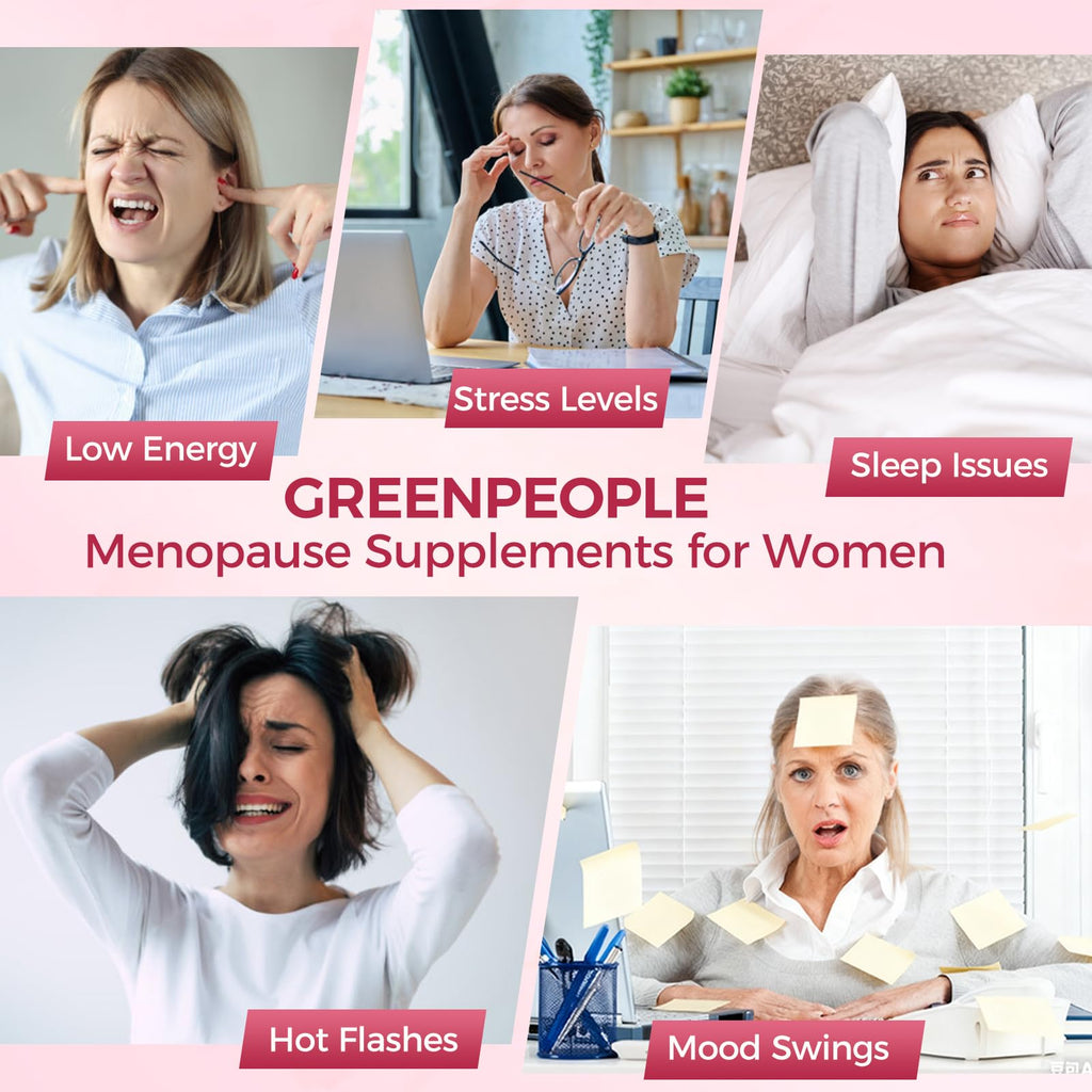 GREENPEOPLE Menopause Supplements for Women Gummies - 16-in-1 Dual Action Menopause Relief W/Black Cohosh, Vitex, Beef Organs for Hormone Balance, Hot Flashes, Night Sweats & Mood, Sugar-Free 60 CT GREENPEOPLE Au supplements