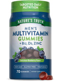 Nature's Truth Multivitamin for Men Gummies | 70 Count | Blueberry Flavor | with B12, D3 & Zinc | Nature's Truth Au supplements
