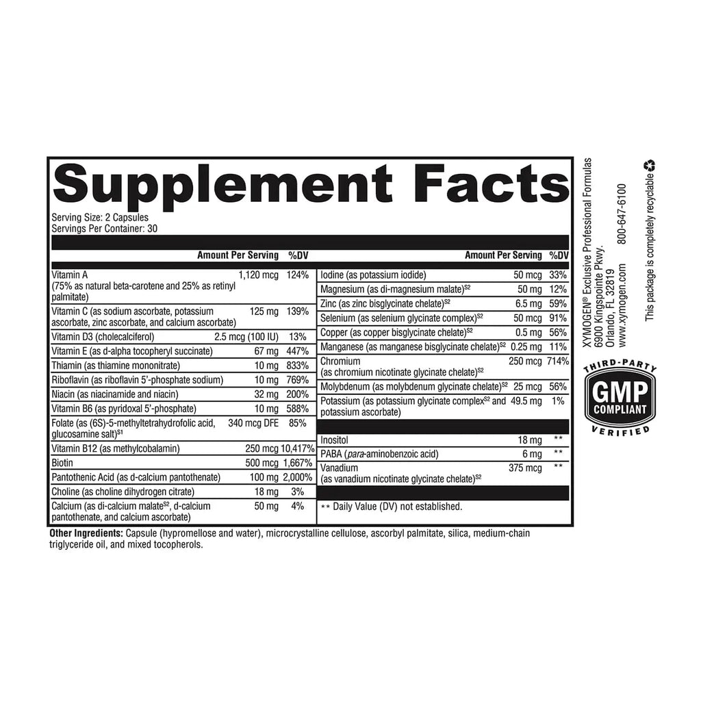 XYMOGEN ActivNutrients Without Iron - Multivitamin Multimineral for Wellness, Immune, Energy and Mood Support XYMOGEN Au supplements