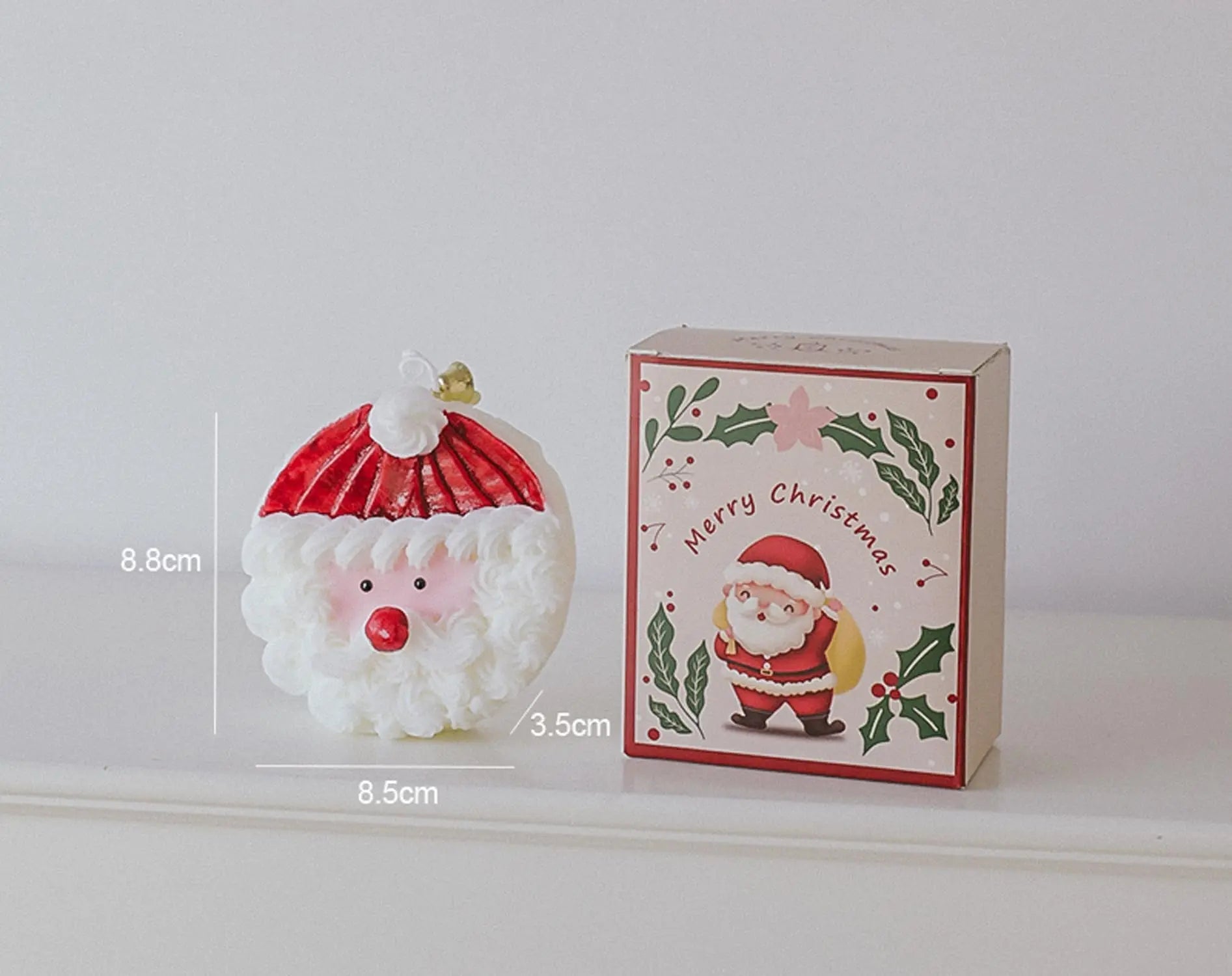 Christmas Cake Scented Candle,110G Handmade Aroma Soy Wax Santa Claus Decorative Candle T-shin Au supplements