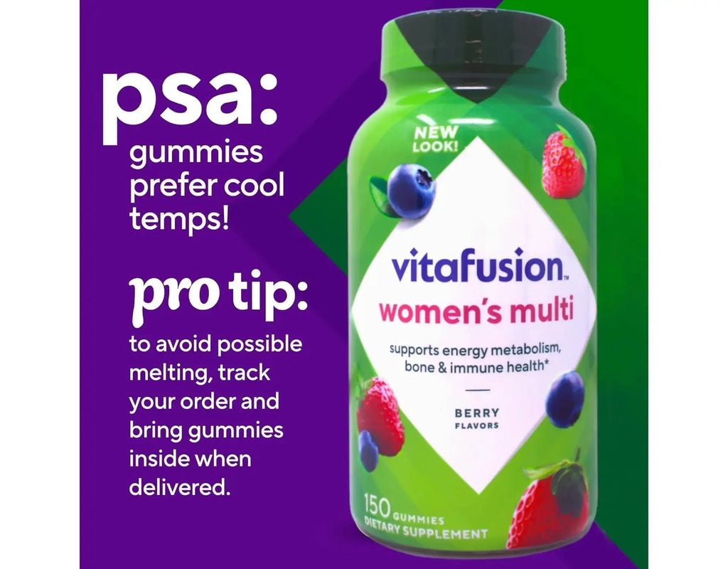 Vitafusion 150 Count with Vitamins A, C, D, E, B-6 and B-12 Womens Multivitamin Gummies, Berry Flavored Daily Vitamins for Women Vitafusion Au supplements
