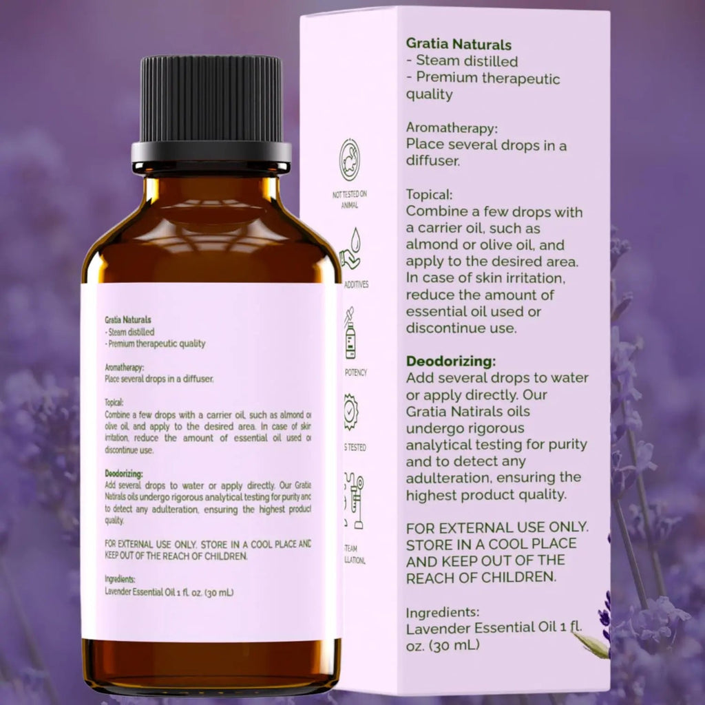 Gratia Naturals Lavender Essential Oil - 100% Pure and Natural … GRATIA NATURALS Au supplements