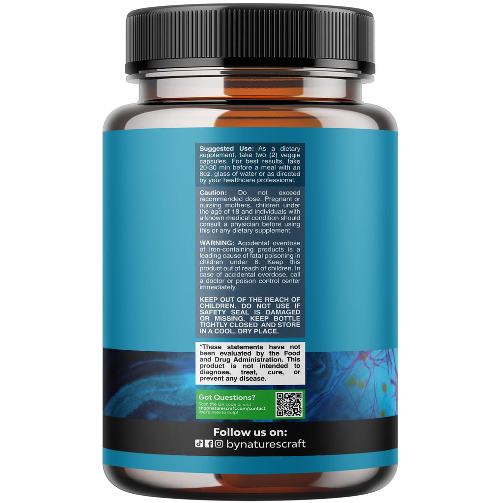 Nootropic Brain Supplement for Memory and Focus Support - Vitamins for Mental Support & Clarity with Bacopa Monnieri, VIT A, B6, Riboflavin, Niacin, Thiamin & Folate