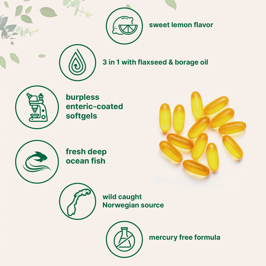 Ultra Omega 3-6-9 3600mg Perserv, 300 Burpless Softgels | Lemon Flavor Micro Ingredients Au supplements