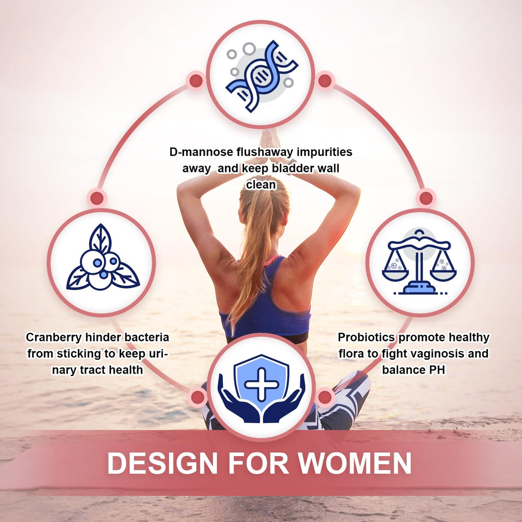 NATURE TARGET Probiotics-for-Women Prebiotics-and-Probiotics-Powder, 100-Billion-CFUs 45-Day-Supply, Women's-Probiotic with D-Mannose and Cranberry for Urinary Tract/Gut/Digestive Health NATURE TARGET Au supplements