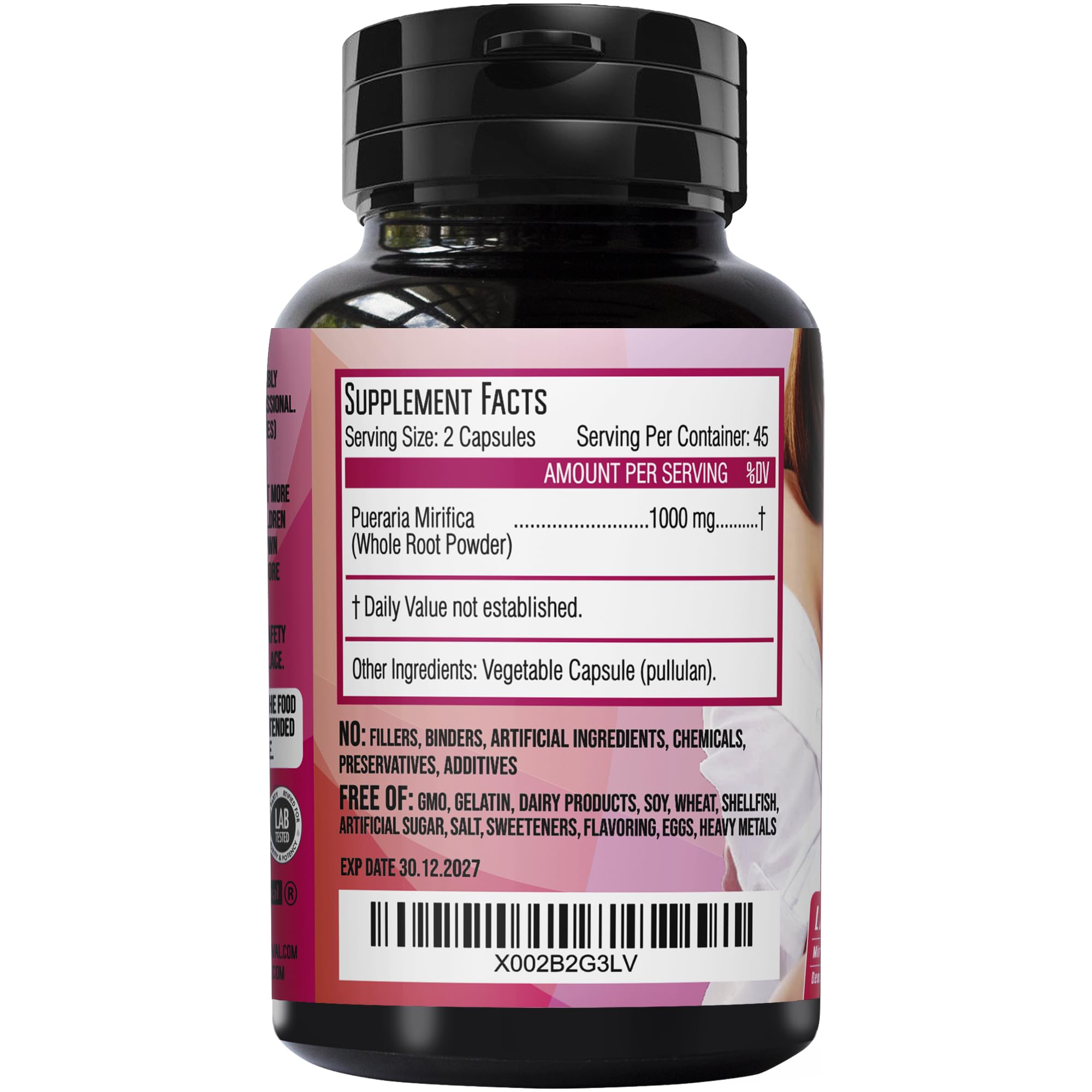 Pueraria Mirifica Capsules 2000mg Daily - Breast Enhancement Pills and Estrogen Supplement for Women and Men, Breast Enlargement Pills for Women and Transgender - Breast Growth Breast Enhancer Sapir's Nutrition Au supplements