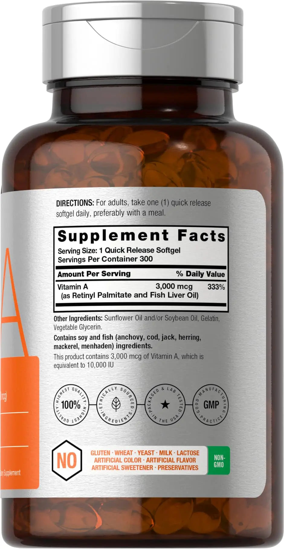 Vitamin A 10000 IU Softgels | 300 Count | Non-GMO, Gluten Free Supplement | by Horbaach Horbäach Au supplements