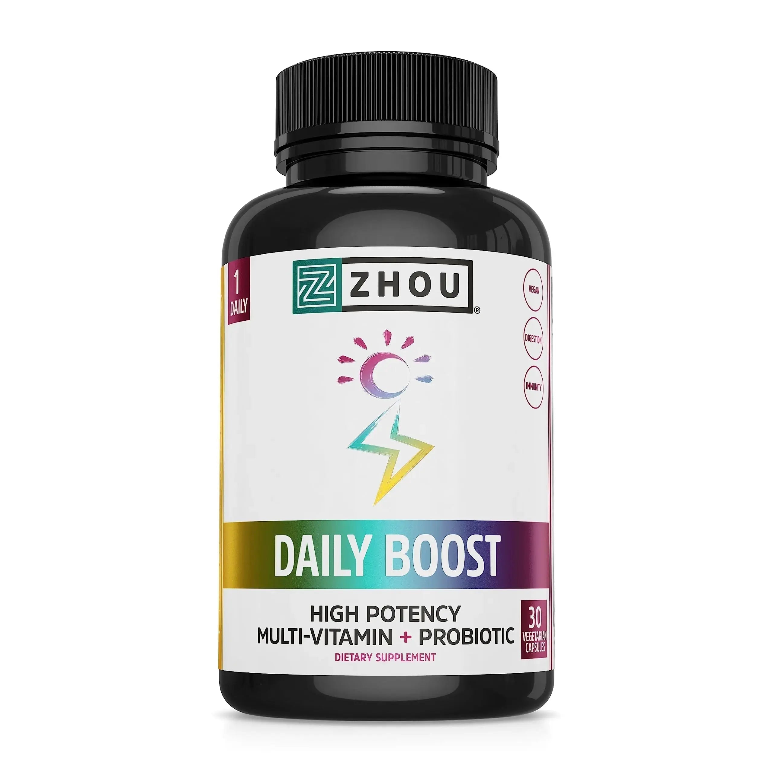 Zhou Daily Boost - Probiotic Multivitamin for Women & Men, Immune Support, Antioxidant & Eye Health Supplement with Vitamin A, Vitamin C ZHOU Au supplements