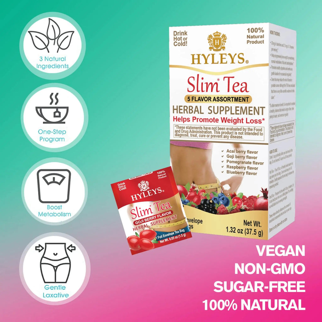 Hyleys Slim Tea 5 Flavor Assortment - Weight Loss Herbal Supplement Cleanse Hyleys Tea Au supplements