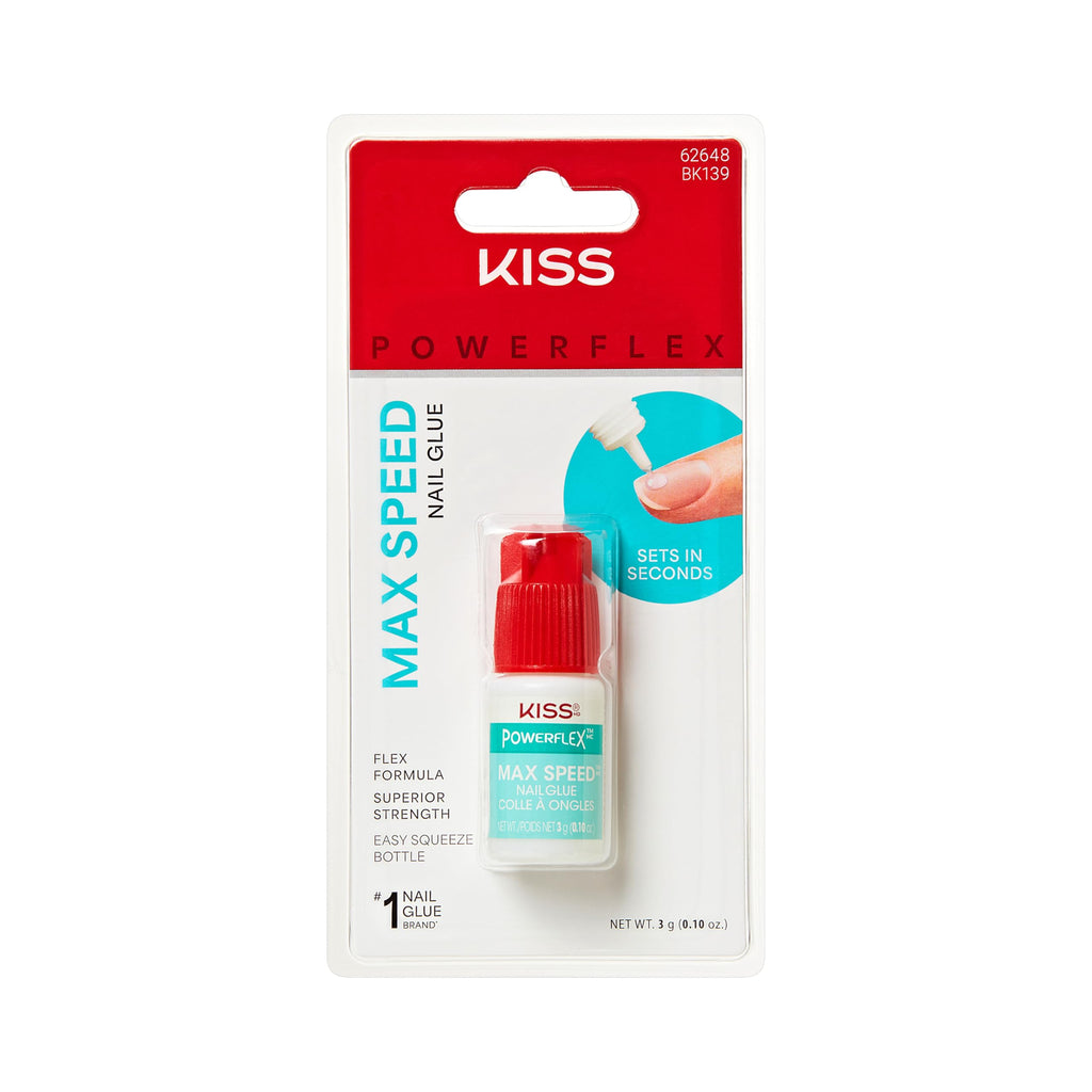 KISS PowerFlex Maximum Speed Nail Glue - Fast Drying Adhesive for Glue-On Nails