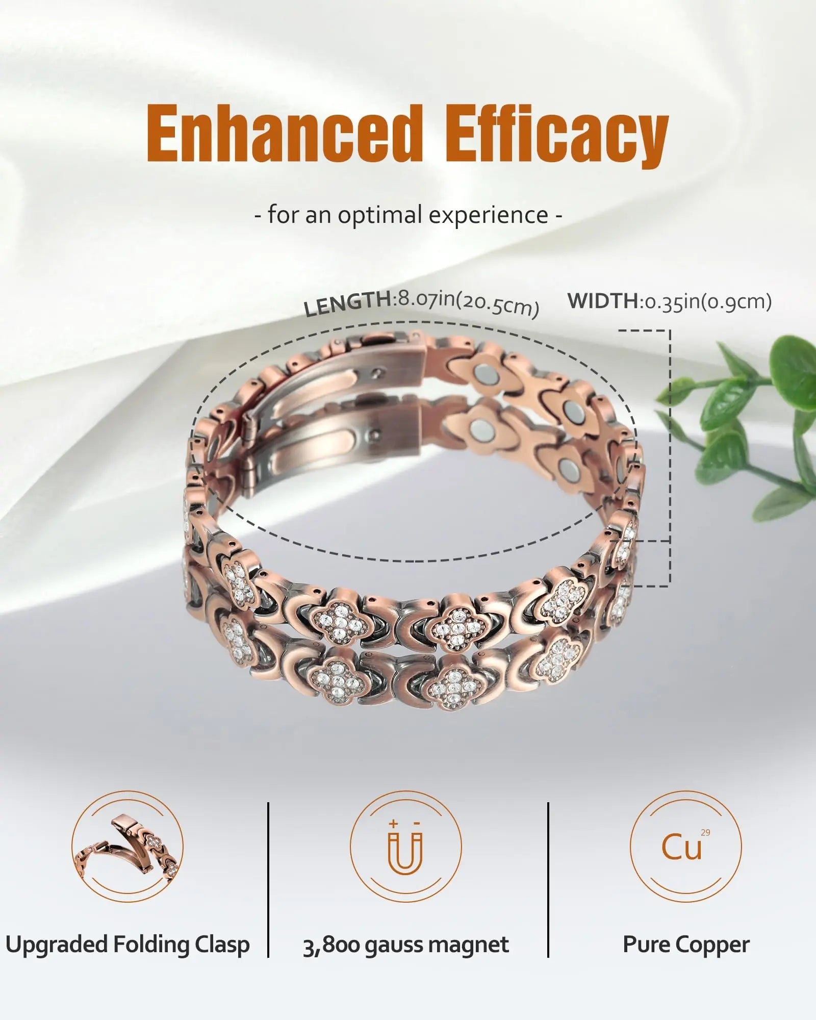 Jecanori Women's Pure Copper Bracelet, Ultra Strength Magnetic Copper Bracelets for Women Jecanori Au supplements