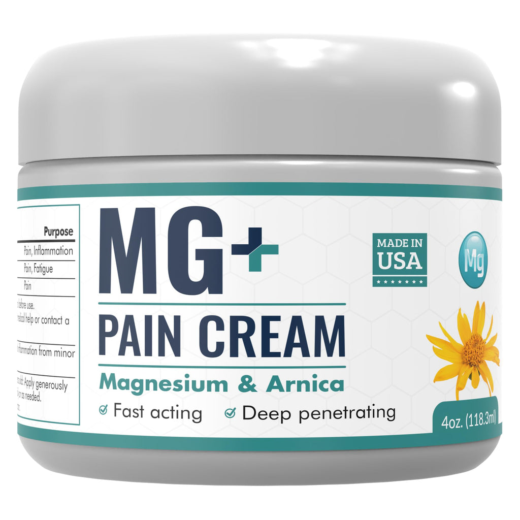 Mars Wellness MG+ Magnesium Cream Pain Relief - Extra Strength Magnesium and Arnica Cream - 4 OZ Tub - Neuropathy, Muscle Pain, and Leg Cramps Relief - 1 Pack MARS WELLNESS Au supplements
