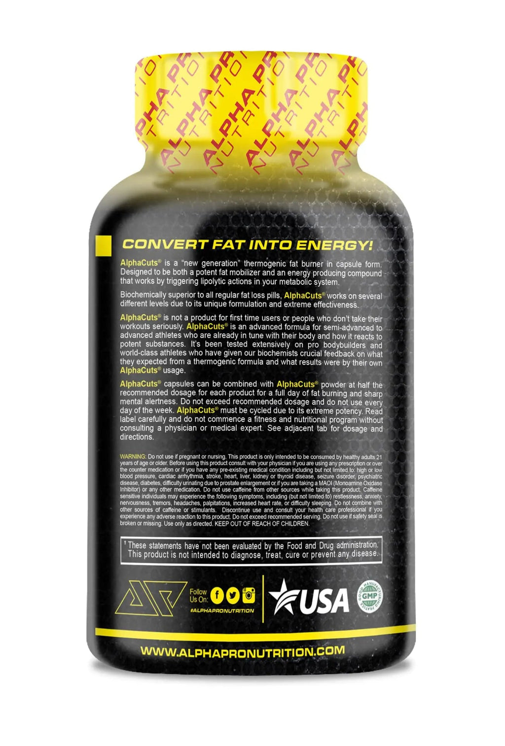 ALPHA CUTS Capsules Fat Burner Thermogenic Men Women Pre Cardio Workout Weight Loss ALPHA CUTS Au supplements