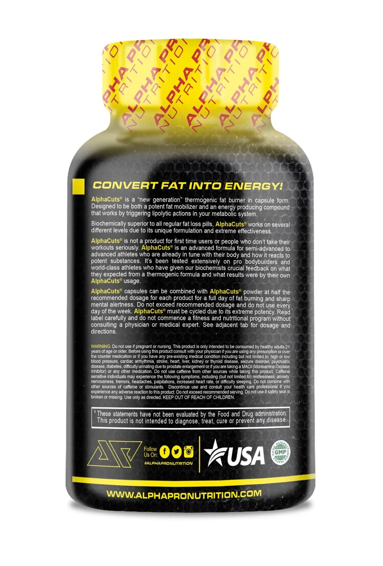 ALPHA CUTS Capsules Fat Burner Thermogenic Men Women Pre Cardio Workout Weight Loss ALPHA CUTS Au supplements